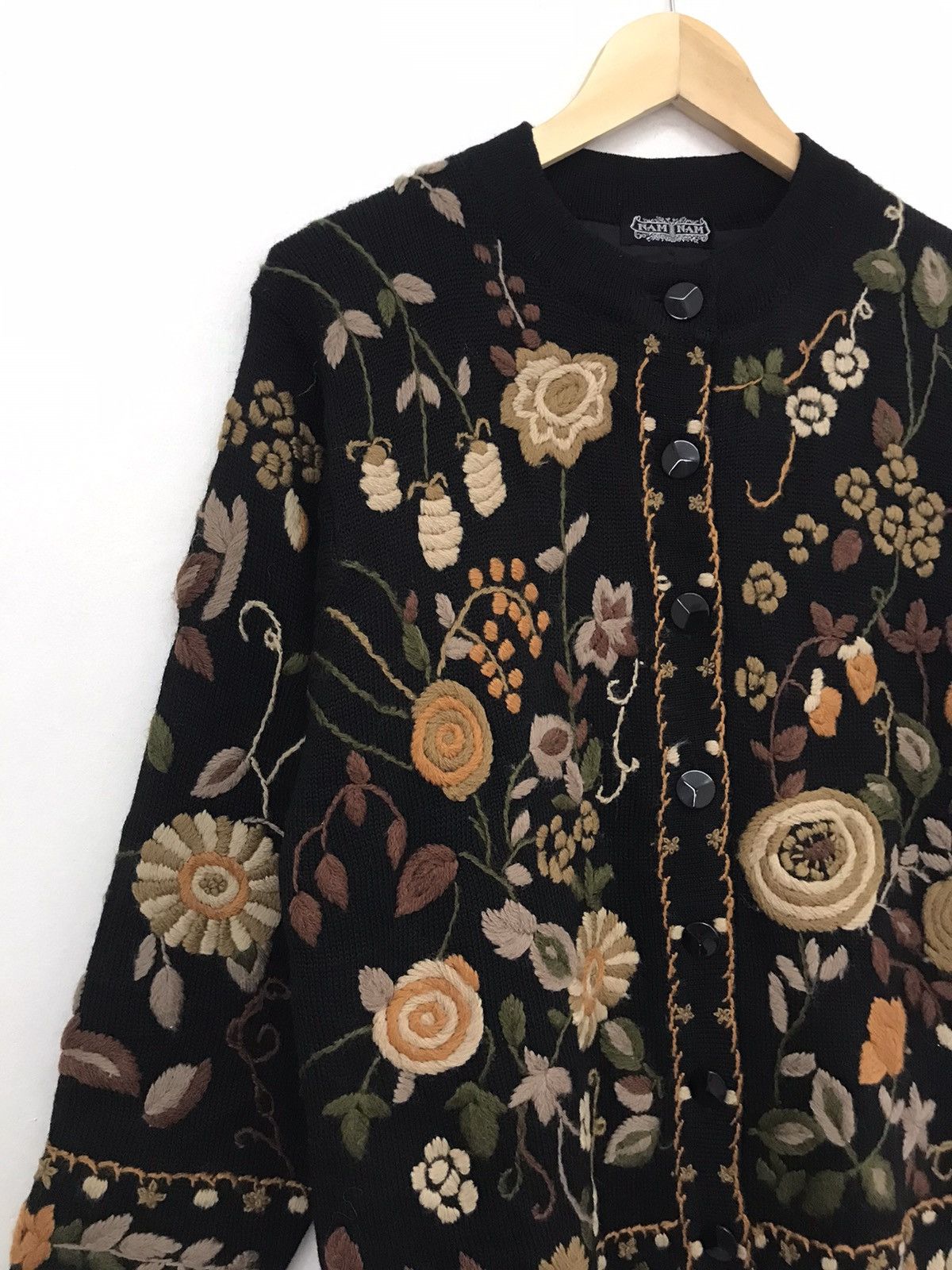 Vintage Nam Nam Knit Flower Embroidery Jacket