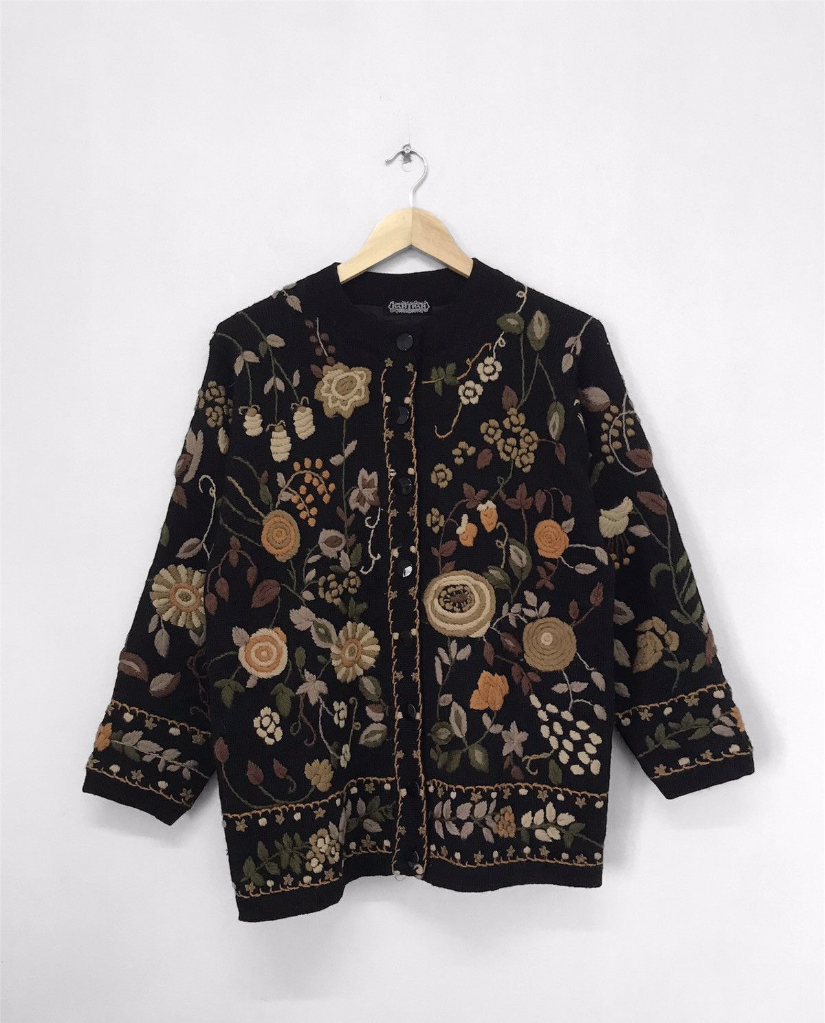 Vintage Nam Nam Knit Flower Embroidery Jacket