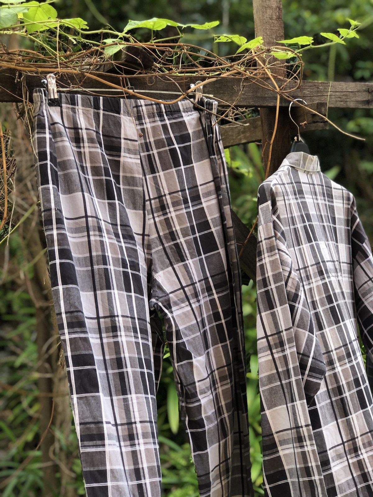 Japanese Brand Vintage Pyjama Nightwear Checkered Set Pajama Size US M / EU 48-50 / 2 - 7 Thumbnail