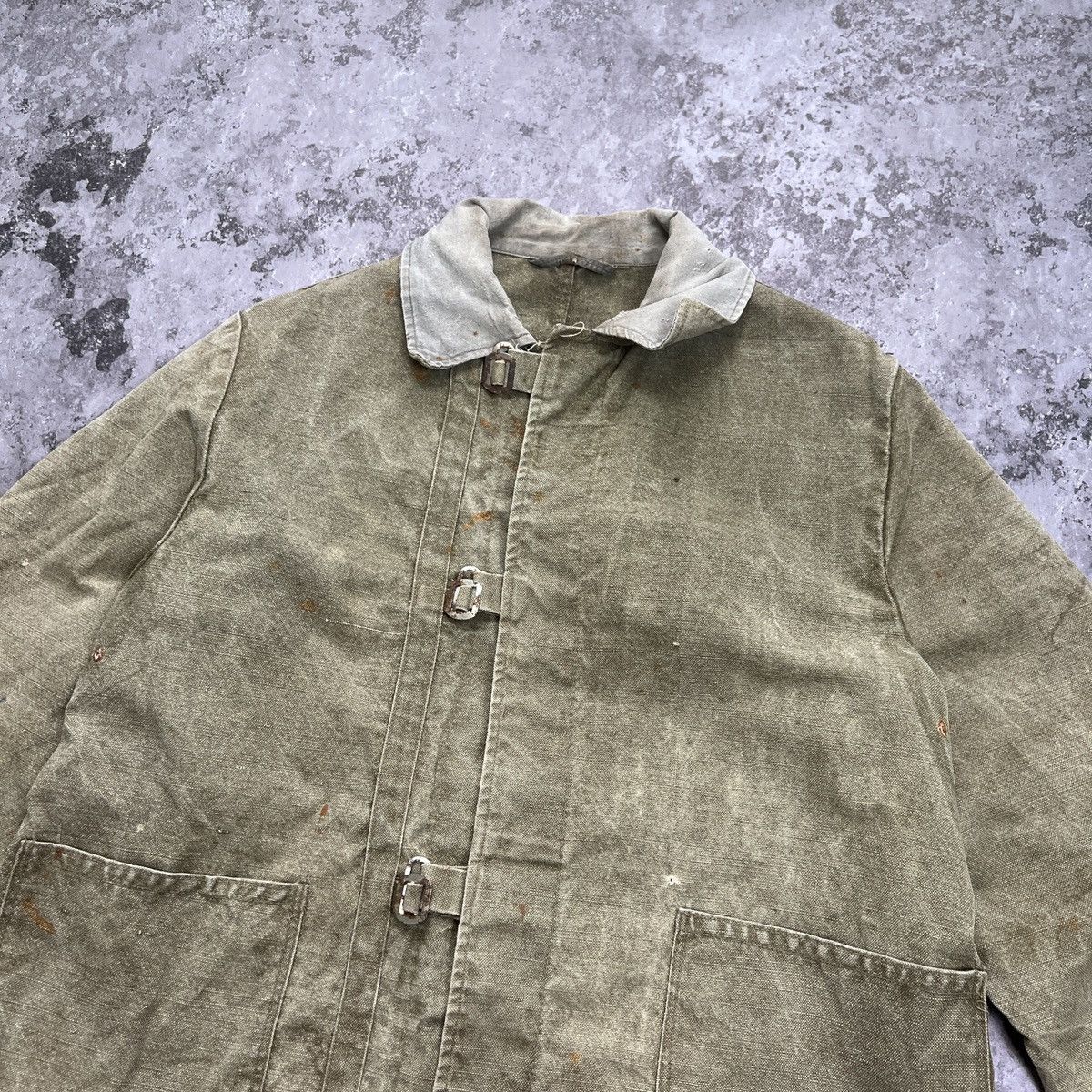 Vintage Workwear Chore Distressed Jacket