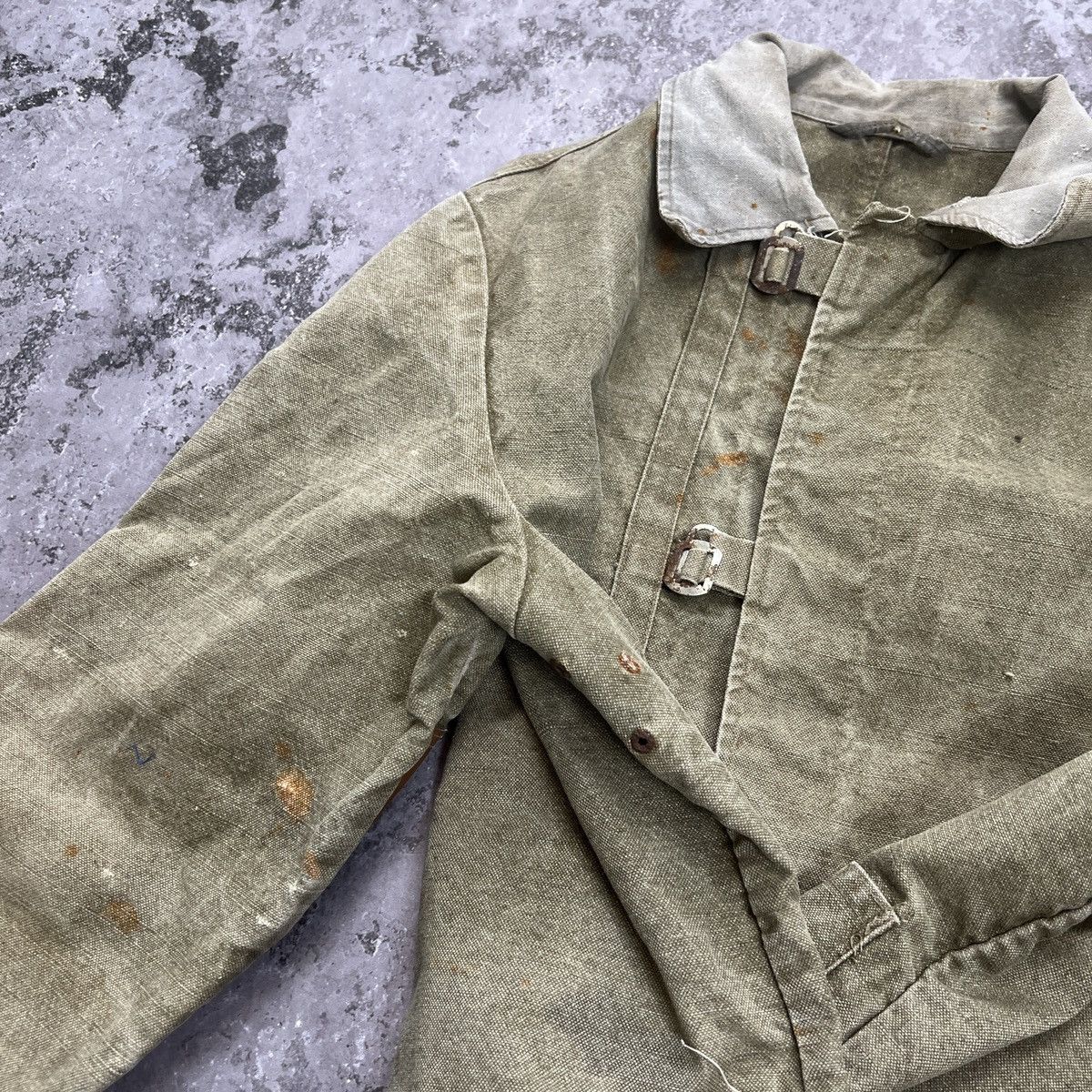 Vintage Workwear Chore Distressed Jacket