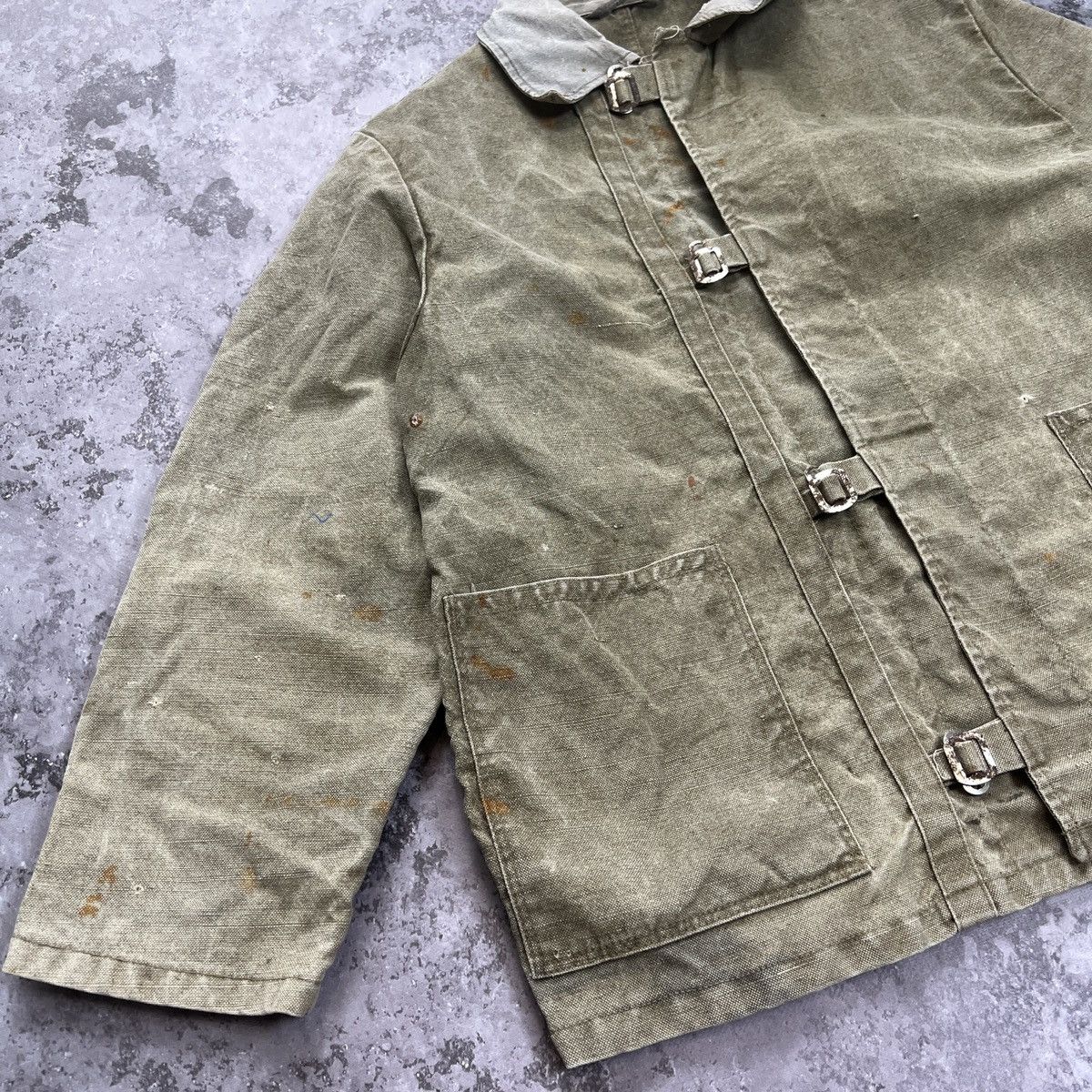 Vintage Workwear Chore Distressed Jacket