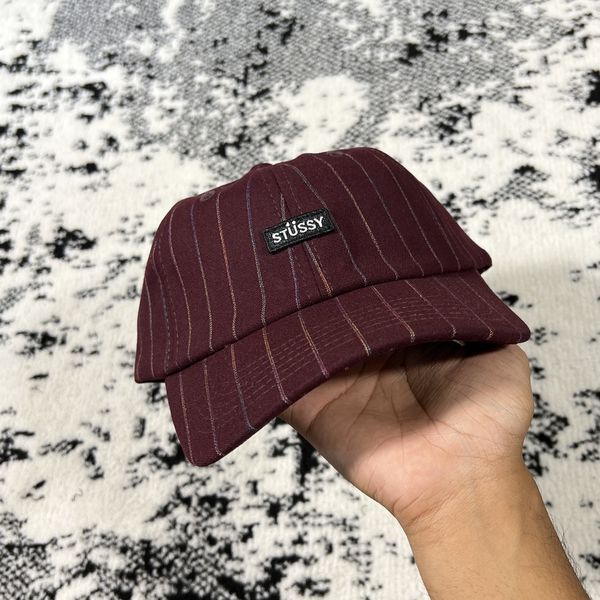 Stussy RAINBOW PINSTRIPE LOW PRO CAP - OS - BURGUNDY | Grailed