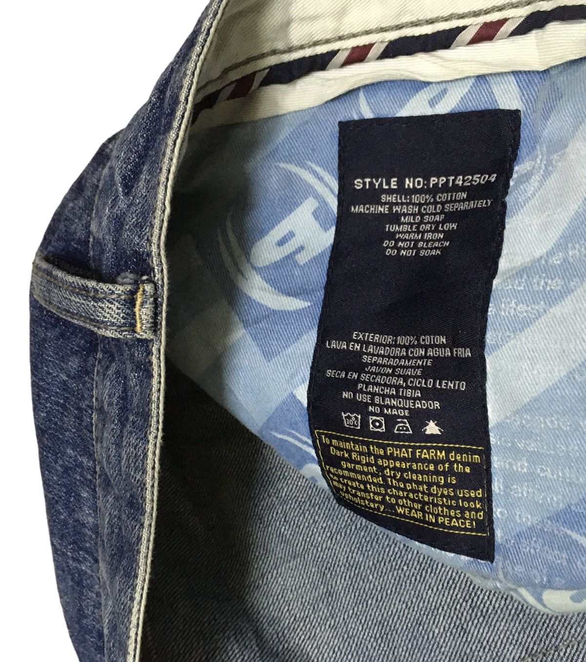 Le Grande Bleu (L.G.B.) × Phat Farm Rare Design Vintage Brand Phat Farm Hiphop Baggy Jeans 2000s Size US 36 / EU 52 - 8 Thumbnail