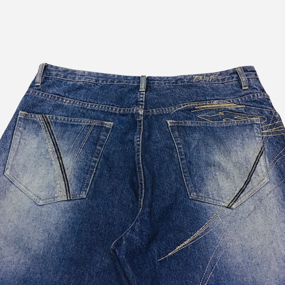 Le Grande Bleu (L.G.B.) × Phat Farm Rare Design Vintage Brand Phat Farm Hiphop Baggy Jeans 2000s Size US 36 / EU 52 - 4 Thumbnail