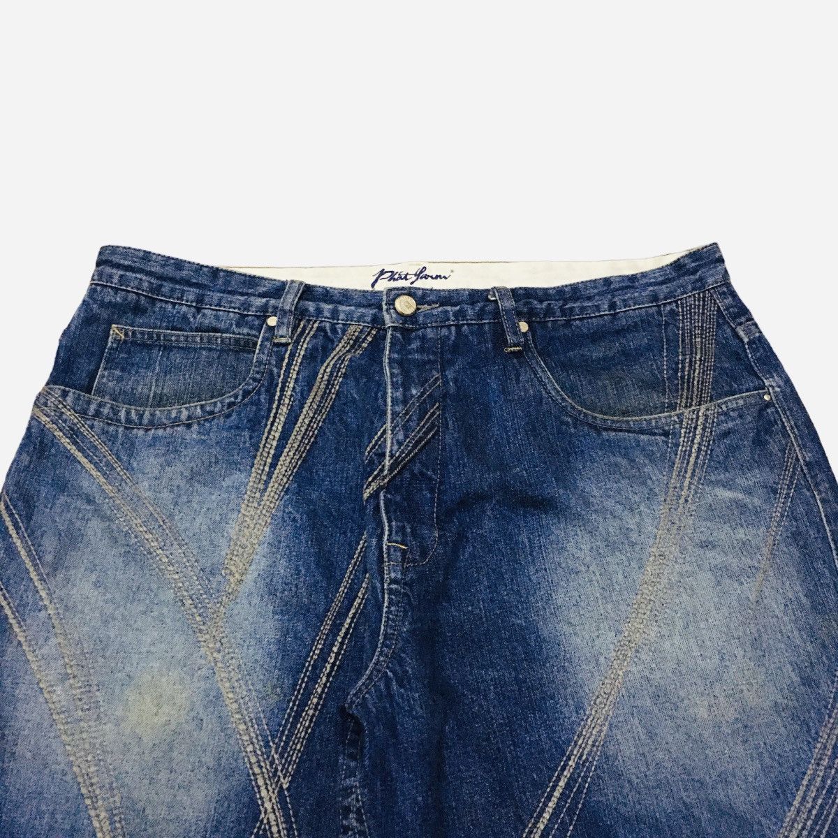 Le Grande Bleu (L.G.B.) × Phat Farm Rare Design Vintage Brand Phat Farm Hiphop Baggy Jeans 2000s Size US 36 / EU 52 - 3 Thumbnail