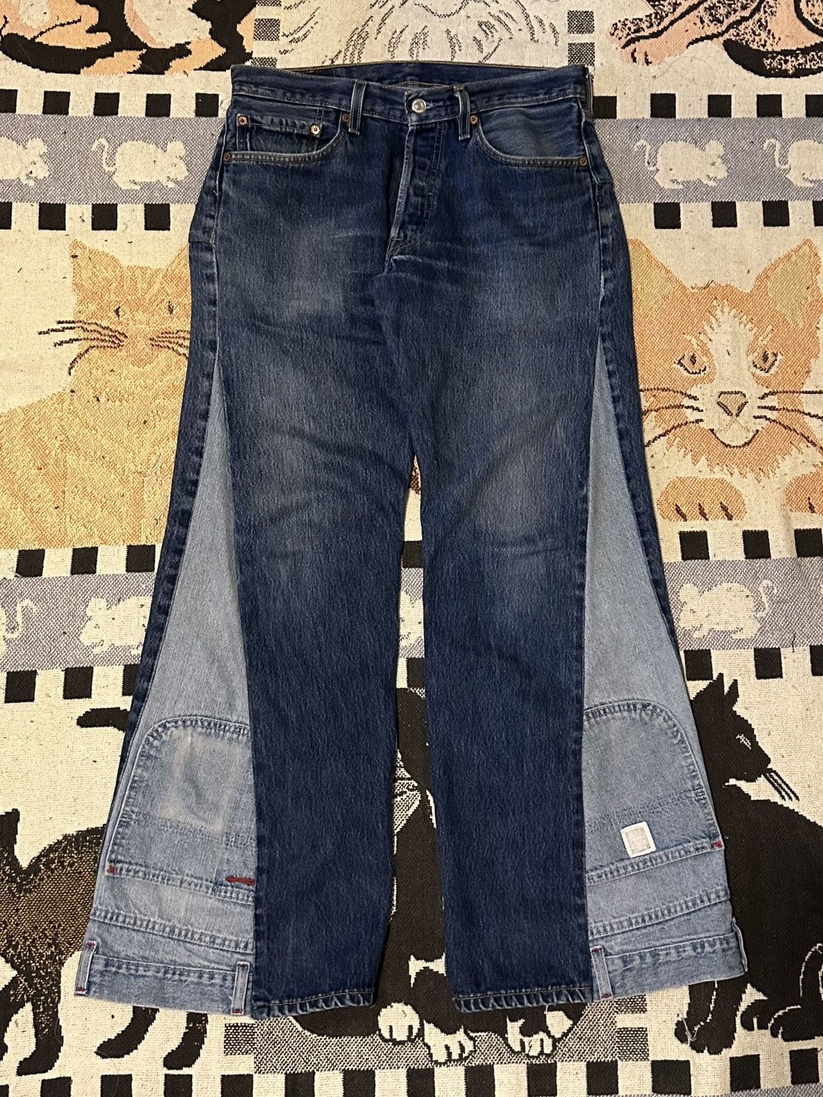 Vintage MAKKI REMAKE INSPIRED FLARED LEVI'S 501 32x31 | Grailed