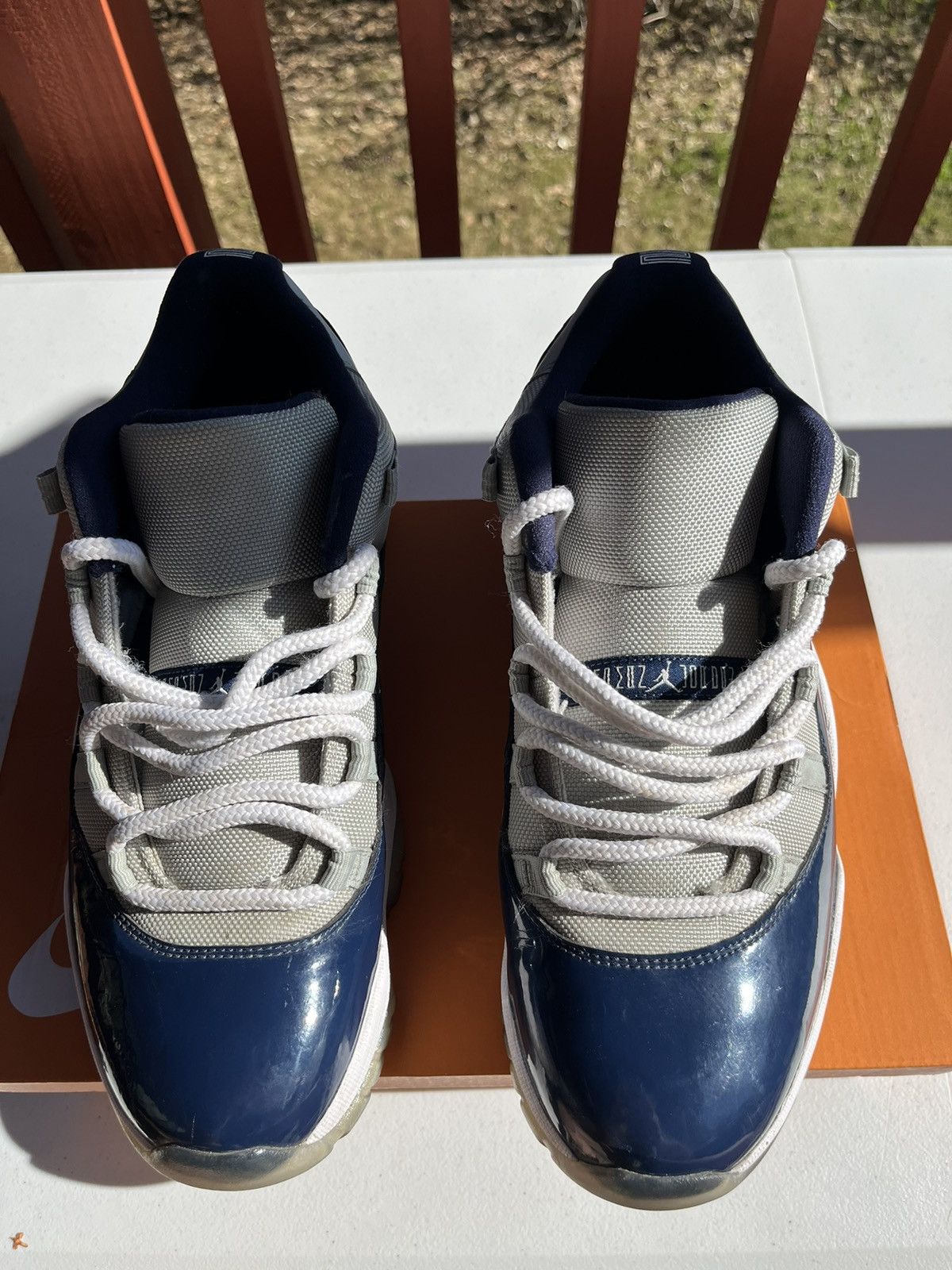 image of Jordan Nike Jordan 11 Low Georgetown Shoes in Navy, Men's (Size 11.5)