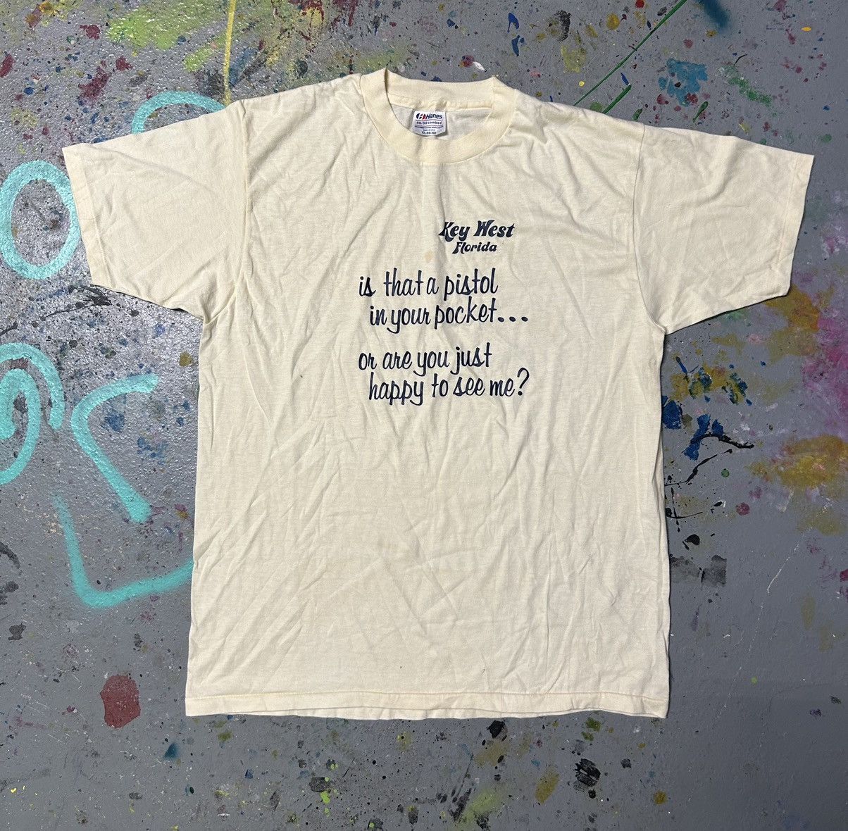 Vintage Is that a pistol skater T-shirt 1980s single stitch Size US M / EU 48-50 / 2 - 2 Thumbnail