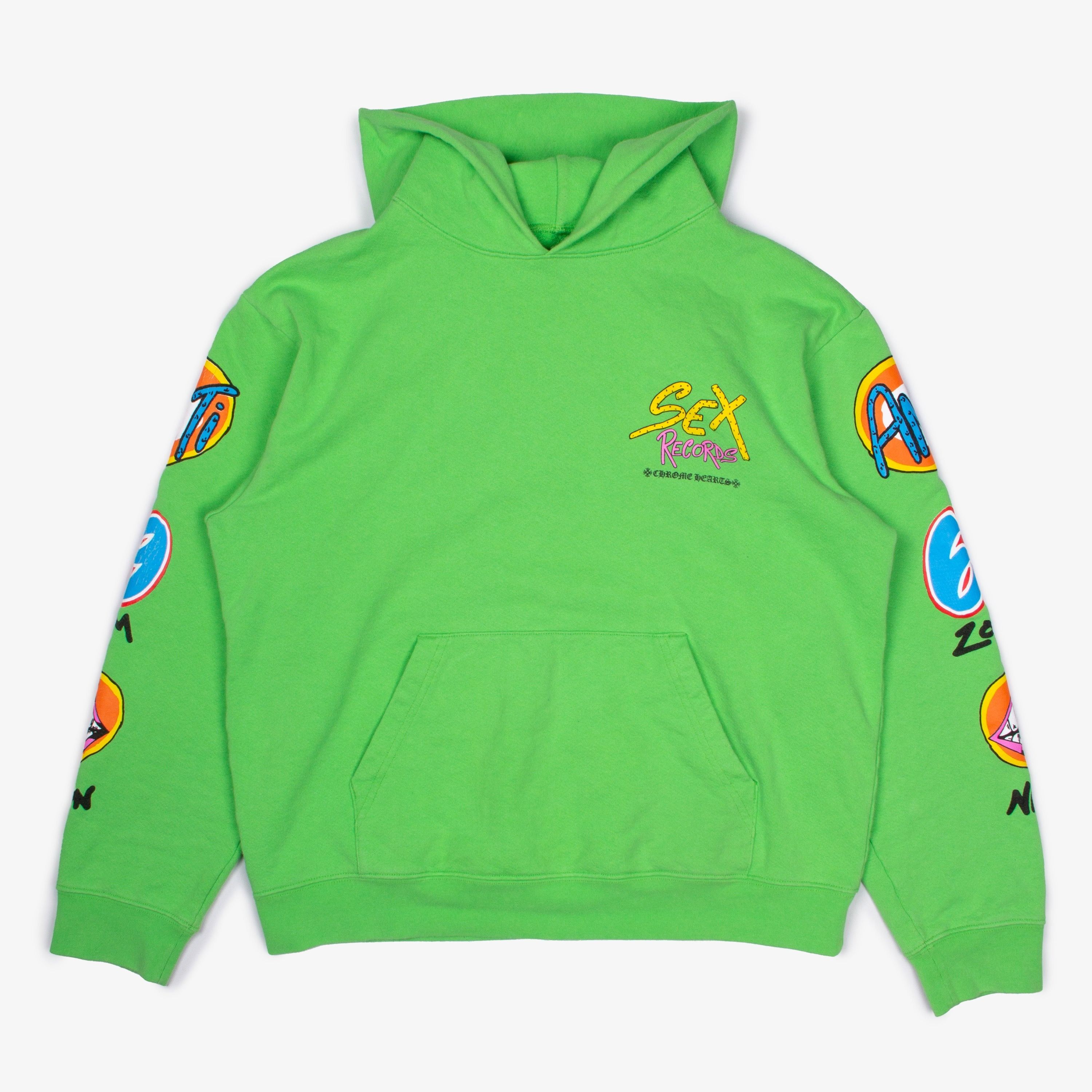 Chrome Hearts CHROME HEARTS NYFW SEX RECORDS HOODIE SLIME GREEN Grailed