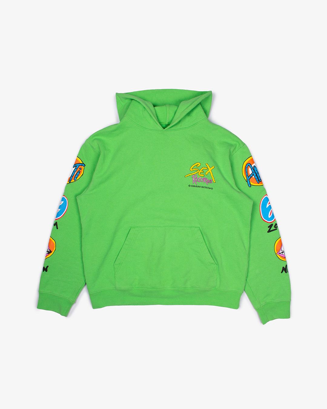 image of Chrome Hearts Nyfw Sex Records Hoodie Slime Green, Men's (Size XL)