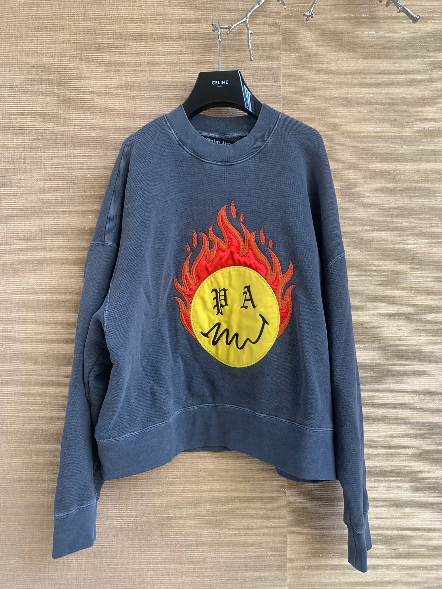 Palm Angels Burning Smile Head Sweater in Grey Size US M / EU 48-50 / 2 - 3 Thumbnail