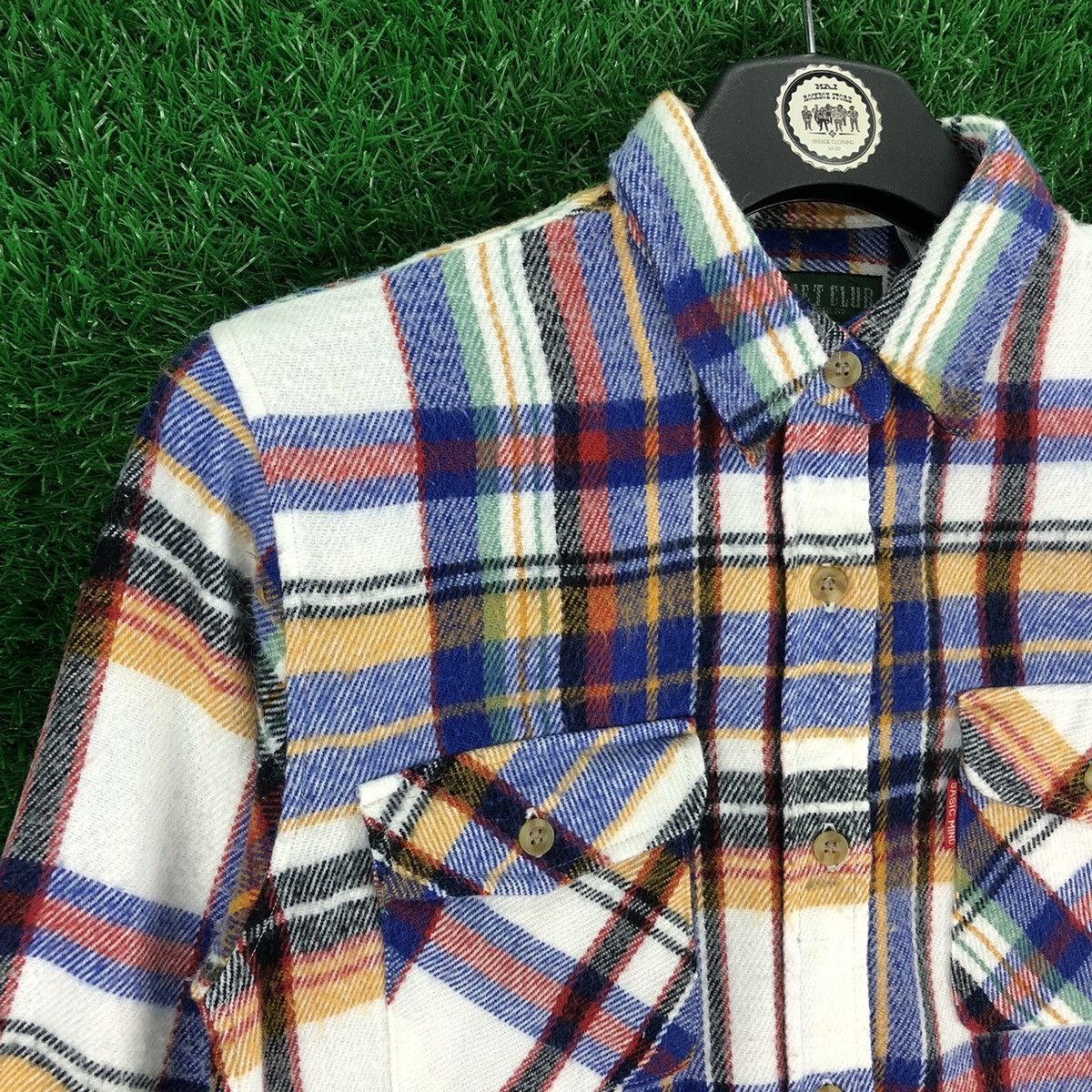 Japanese Brand Vintage Flannel Double Pocket Travis Scott Style For Kid Size US XXS / EU 40 - 2 Thumbnail