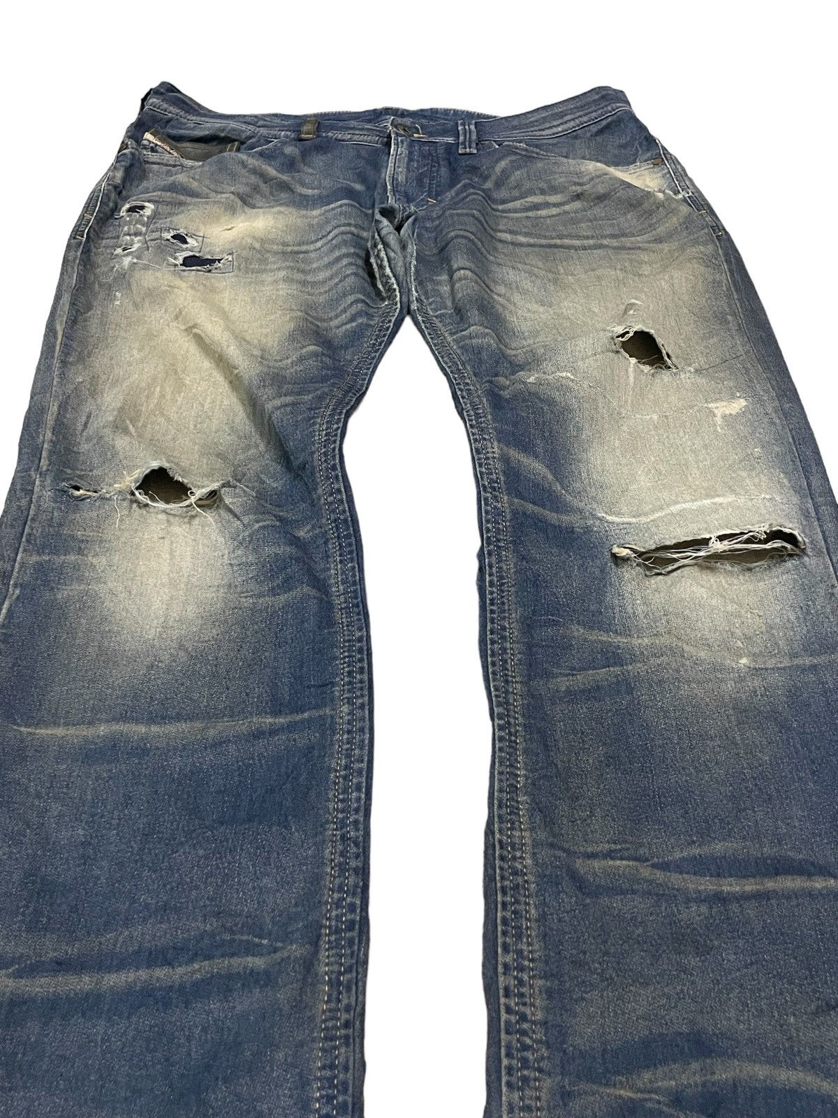 Diesel Vintage Diesel Denim + Sweatpants Slim Fit Distressed Pants Size US 33 - 6 Thumbnail