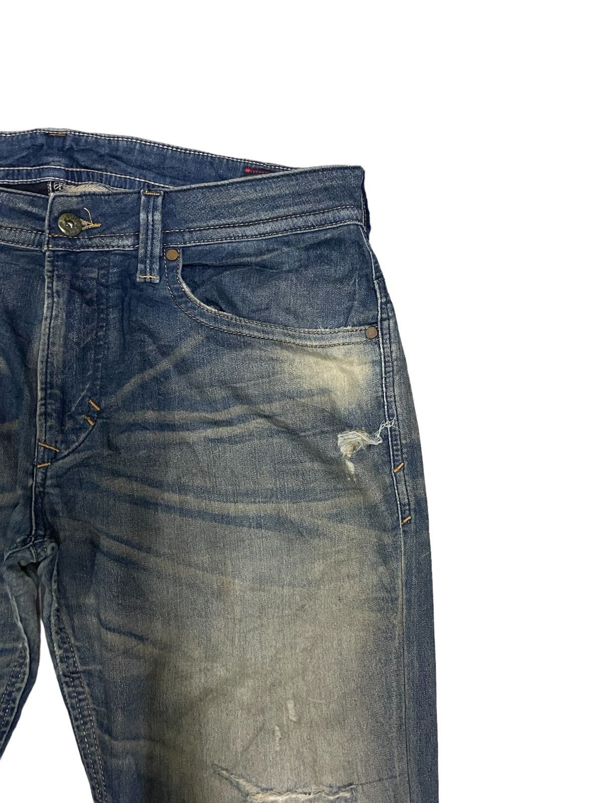 Diesel Vintage Diesel Denim + Sweatpants Slim Fit Distressed Pants Size US 33 - 4 Thumbnail