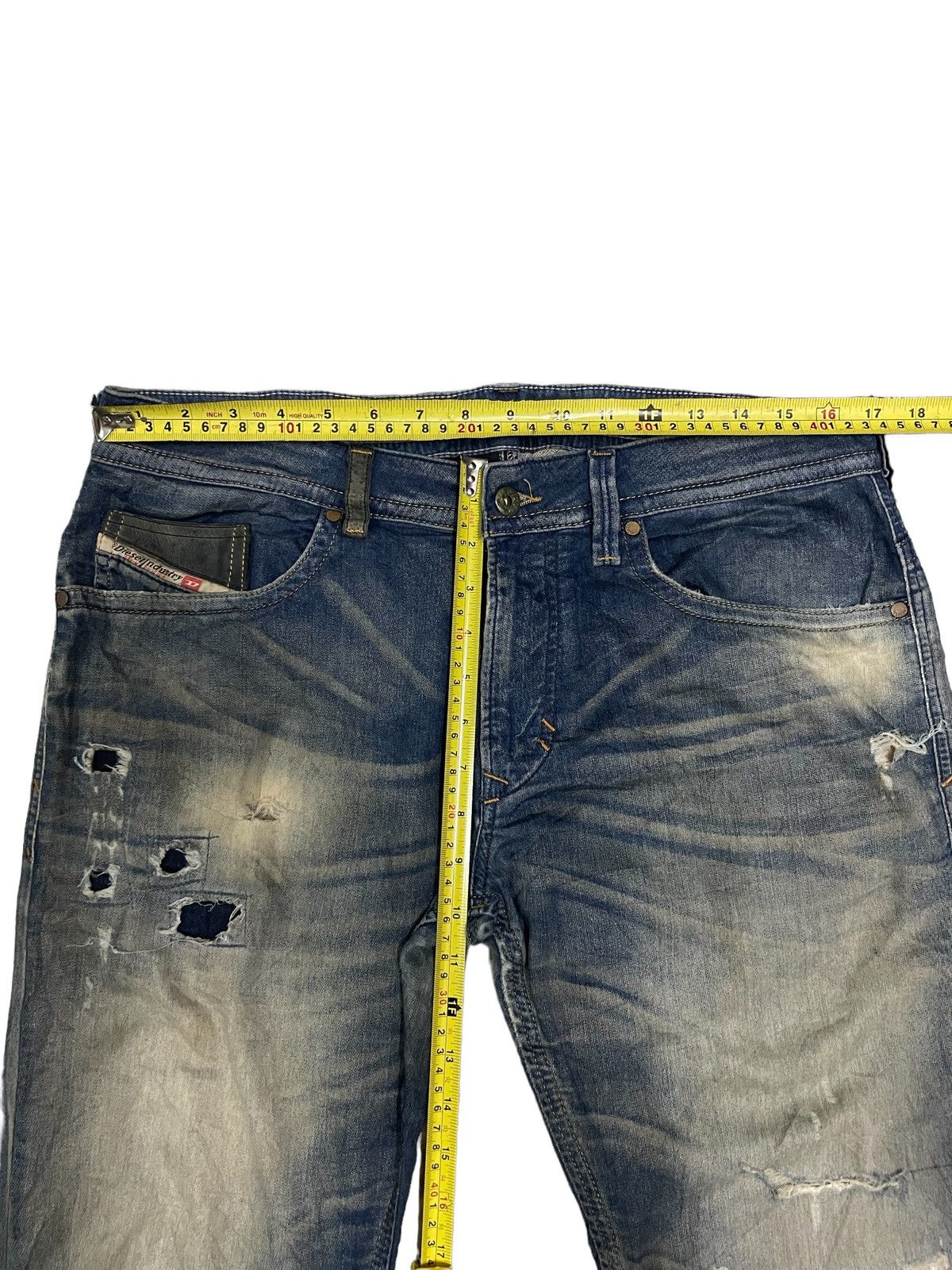Diesel Vintage Diesel Denim + Sweatpants Slim Fit Distressed Pants Size US 33 - 9 Thumbnail