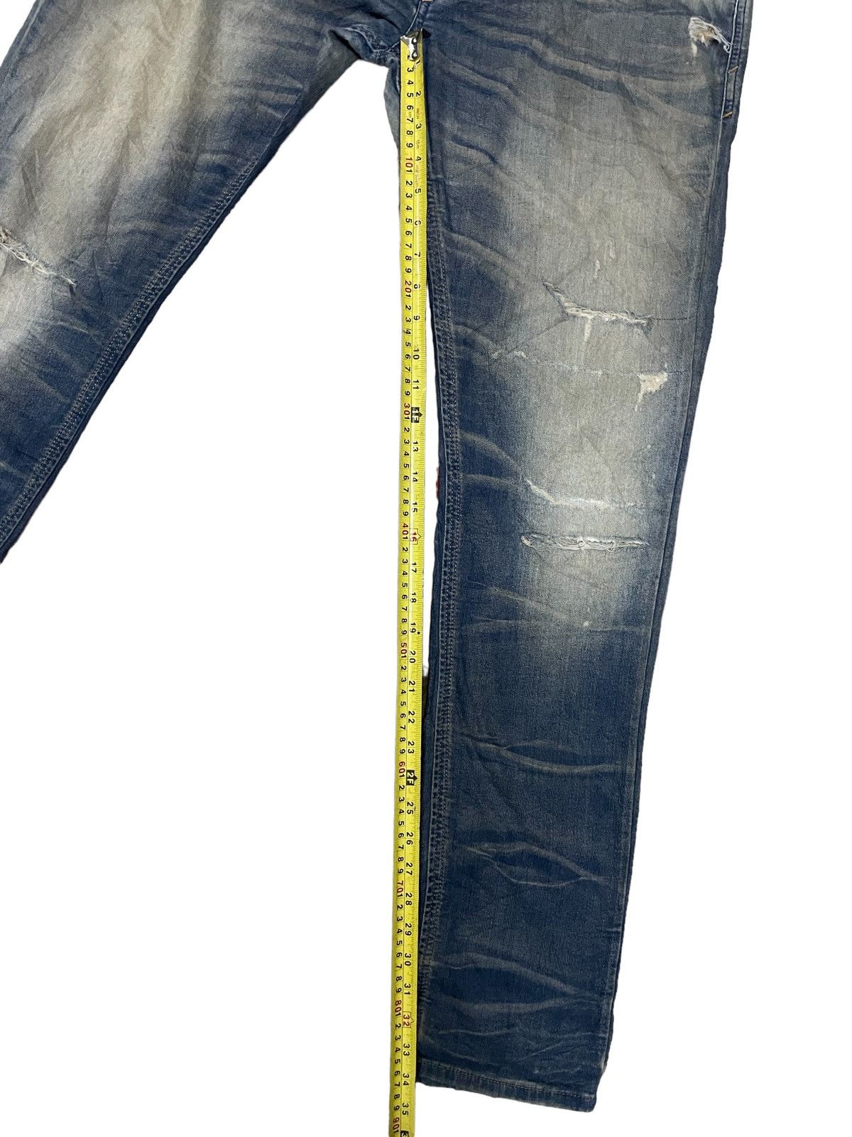 Diesel Vintage Diesel Denim + Sweatpants Slim Fit Distressed Pants Size US 33 - 11 Thumbnail