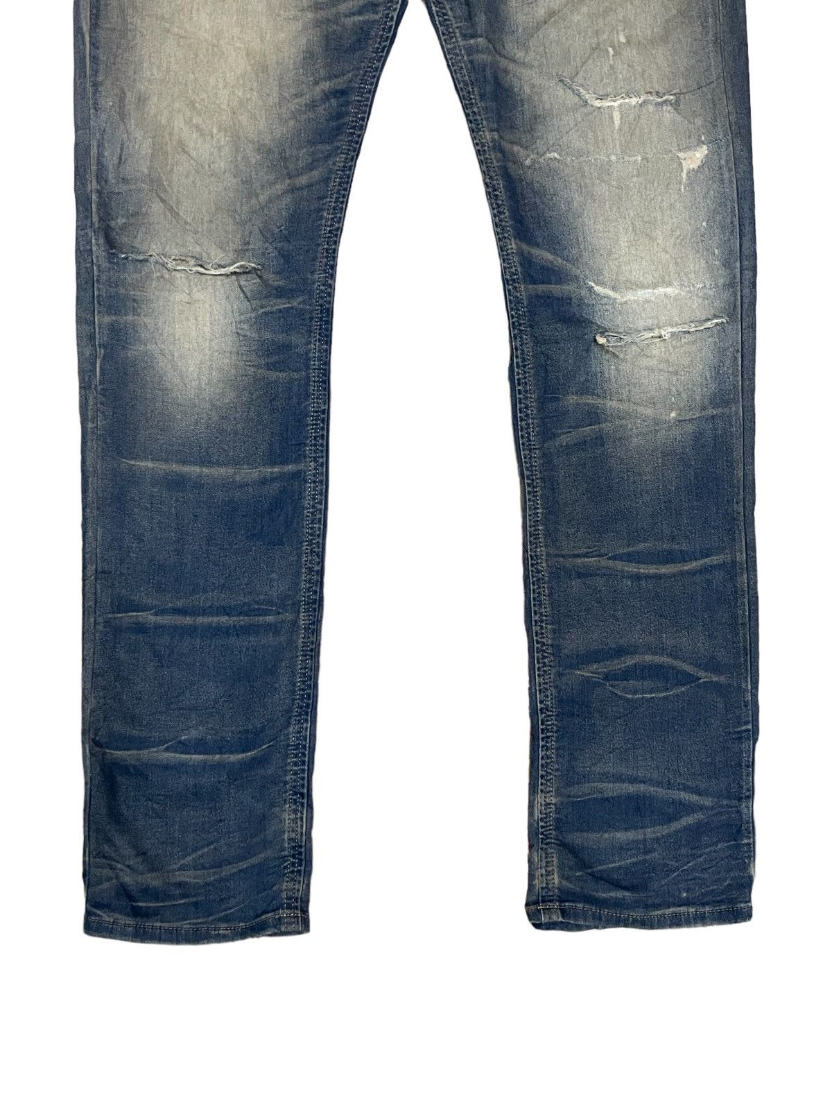 Diesel Vintage Diesel Denim + Sweatpants Slim Fit Distressed Pants Size US 33 - 5 Thumbnail