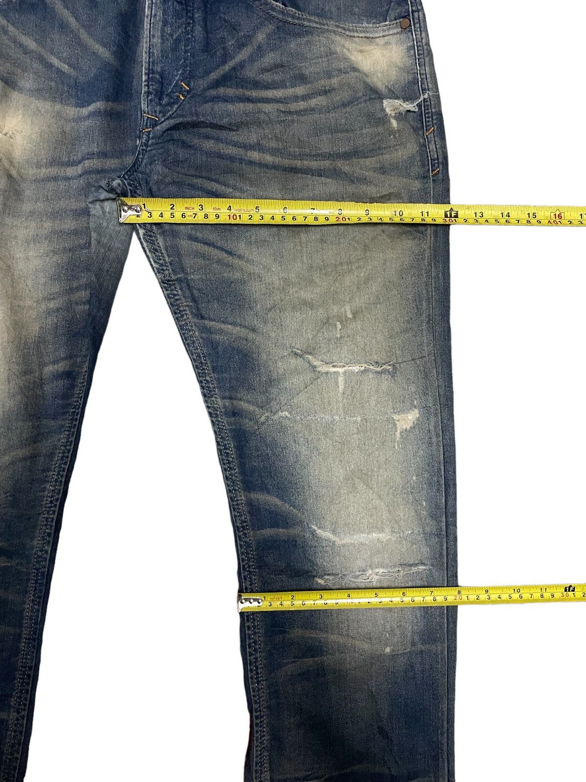 Diesel Vintage Diesel Denim + Sweatpants Slim Fit Distressed Pants Size US 33 - 10 Thumbnail