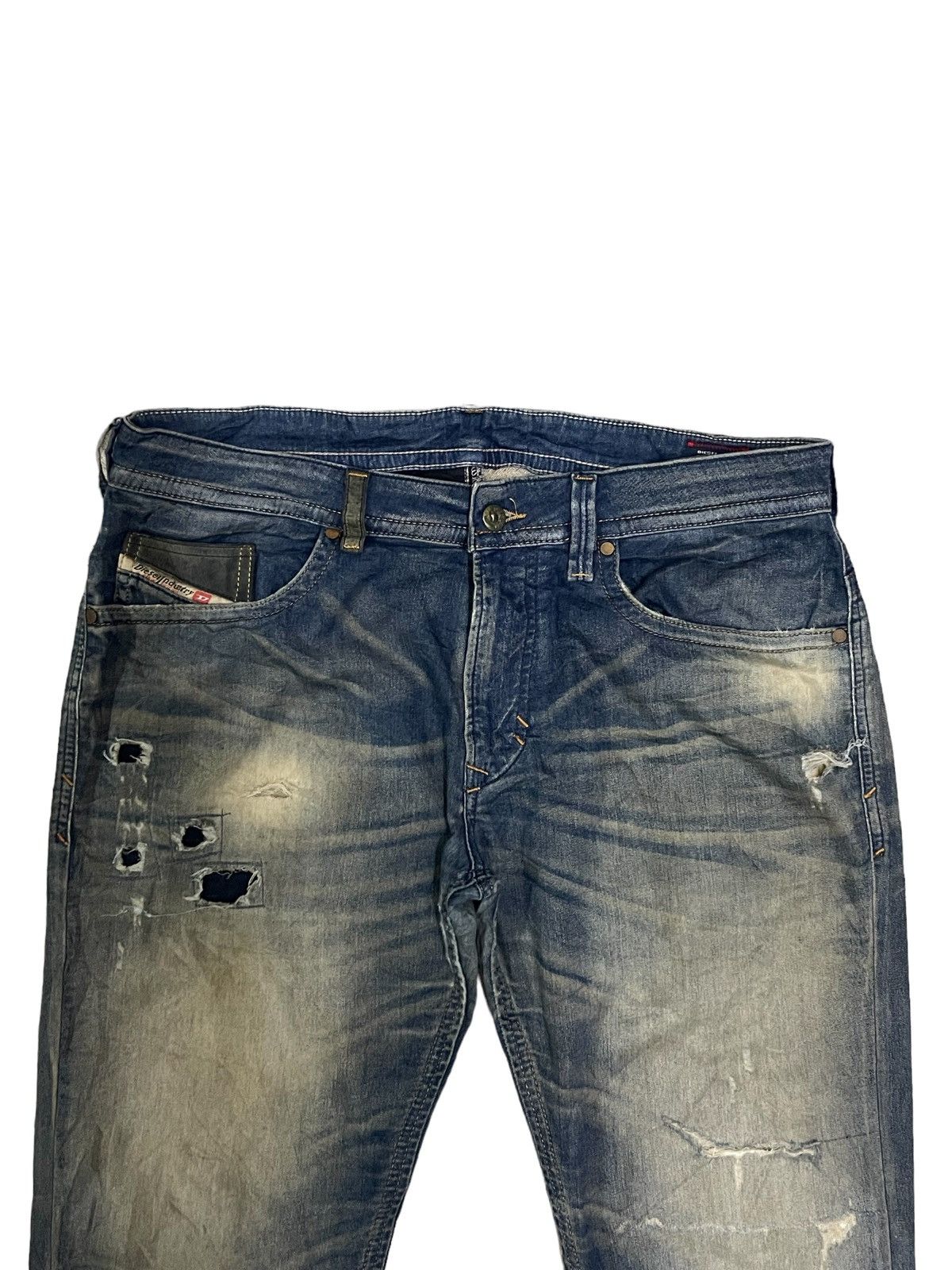 Diesel Vintage Diesel Denim + Sweatpants Slim Fit Distressed Pants Size US 33 - 2 Thumbnail
