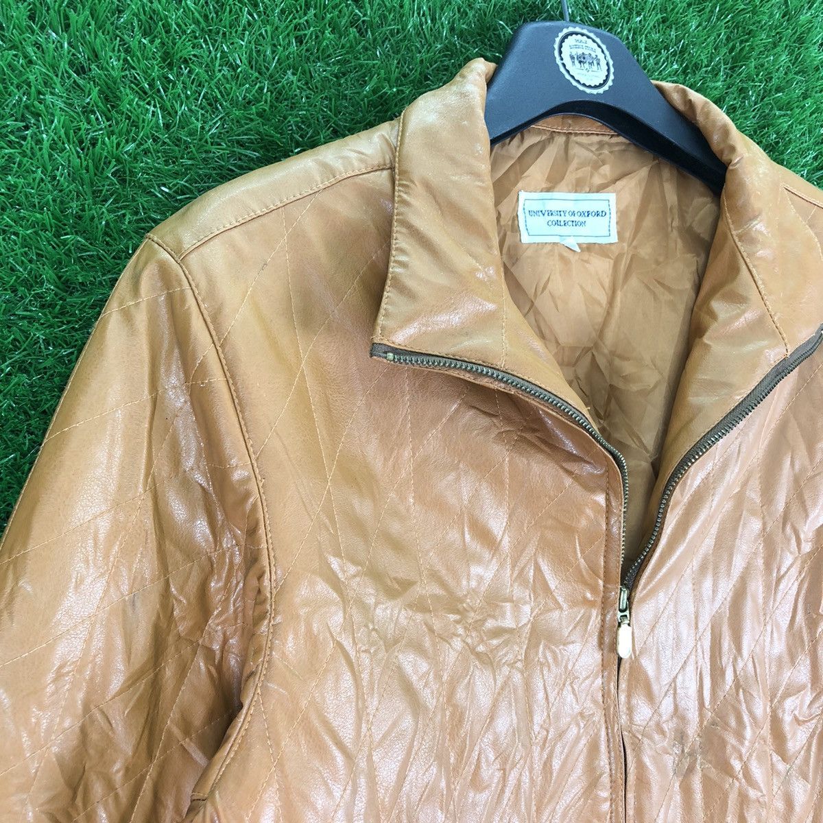 Vintage Vintage Quilted PU Leather by University of Oxford Size US M / EU 48-50 / 2 - 2 Thumbnail