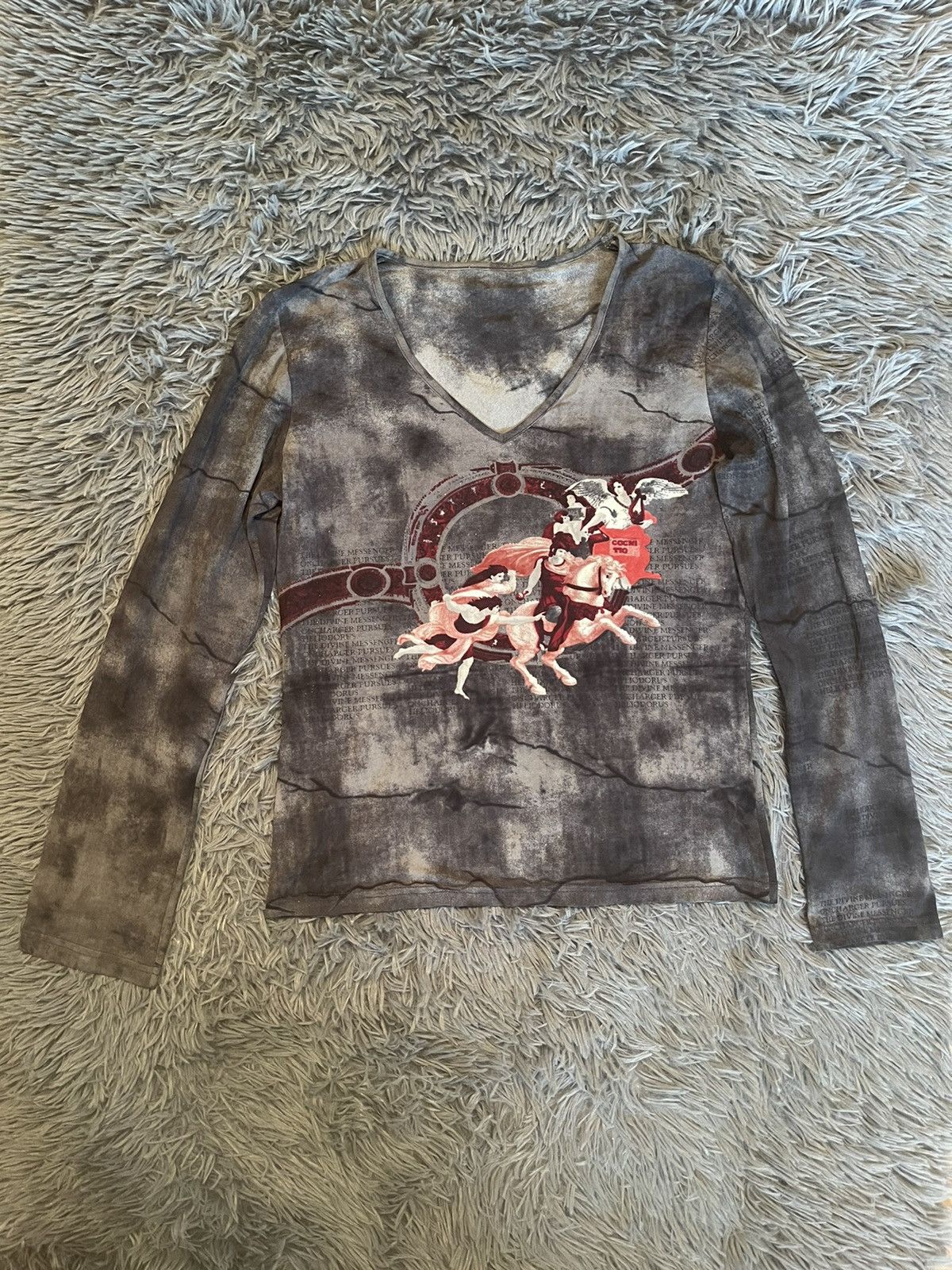 Japanese Brand × Vintage Avant Garde Y2K vintage printed JPG style longsleeve Size S / US 4 / IT 40 - 1 Thumbnail