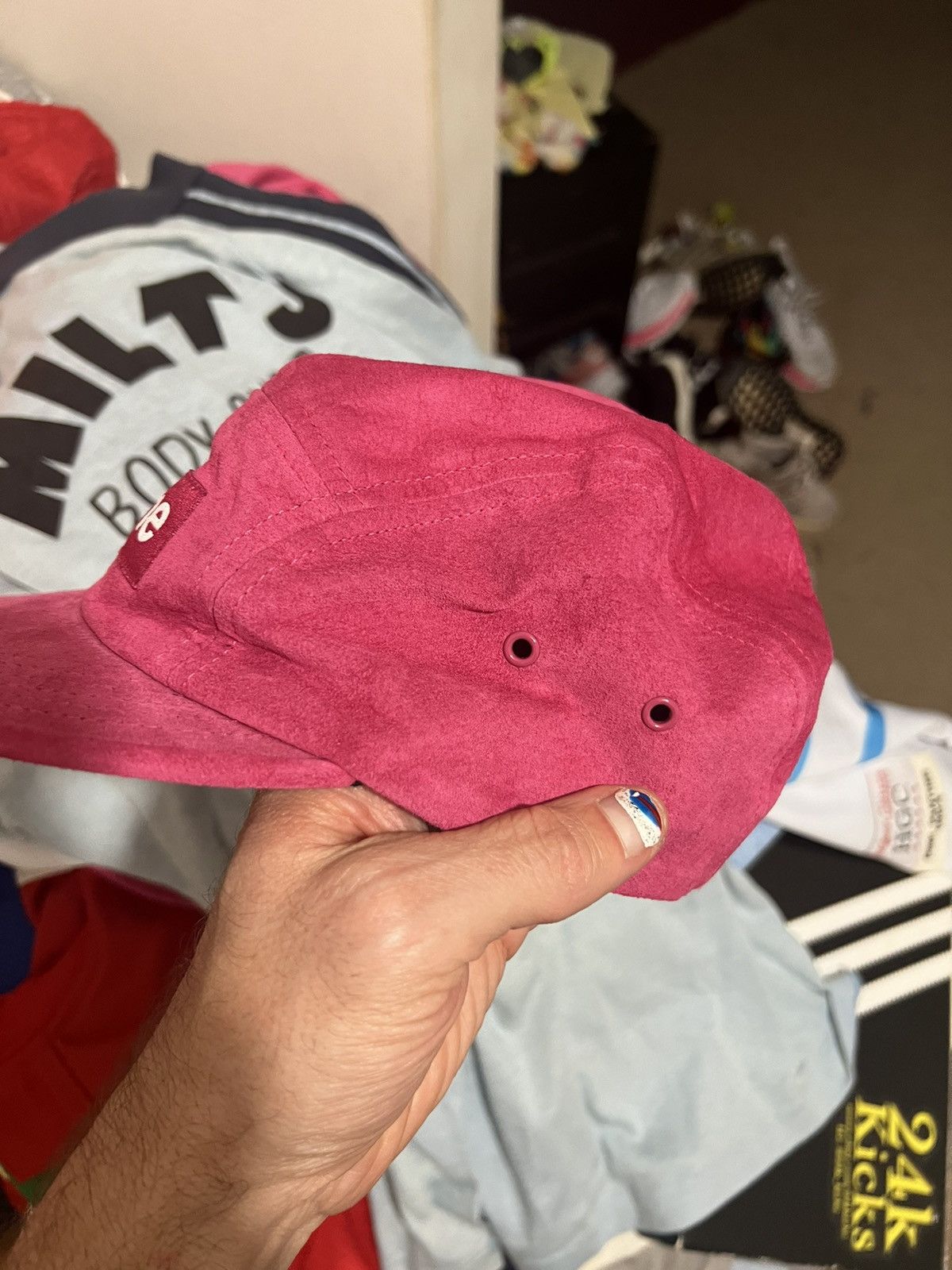 Supreme Supreme suede camp 5-panel hat magenta Size ONE SIZE - 5 Thumbnail