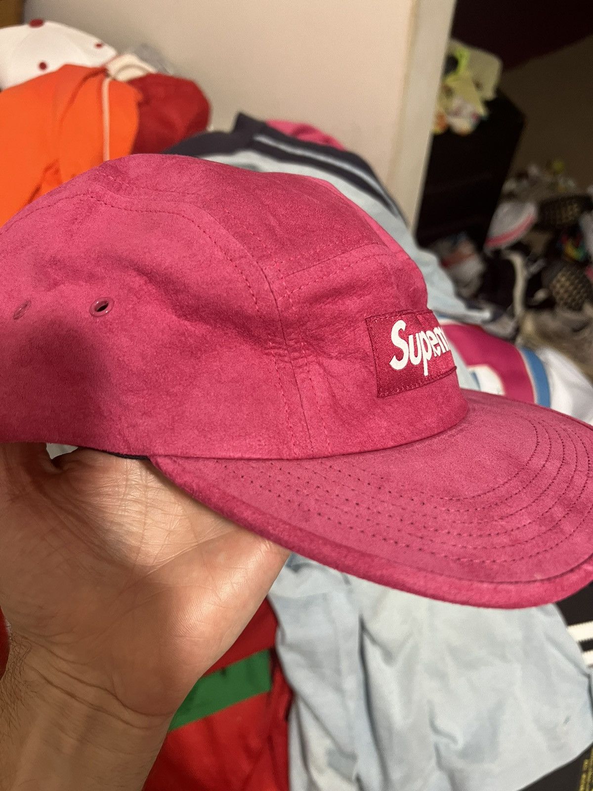 Supreme Supreme suede camp 5-panel hat magenta Size ONE SIZE - 2 Thumbnail