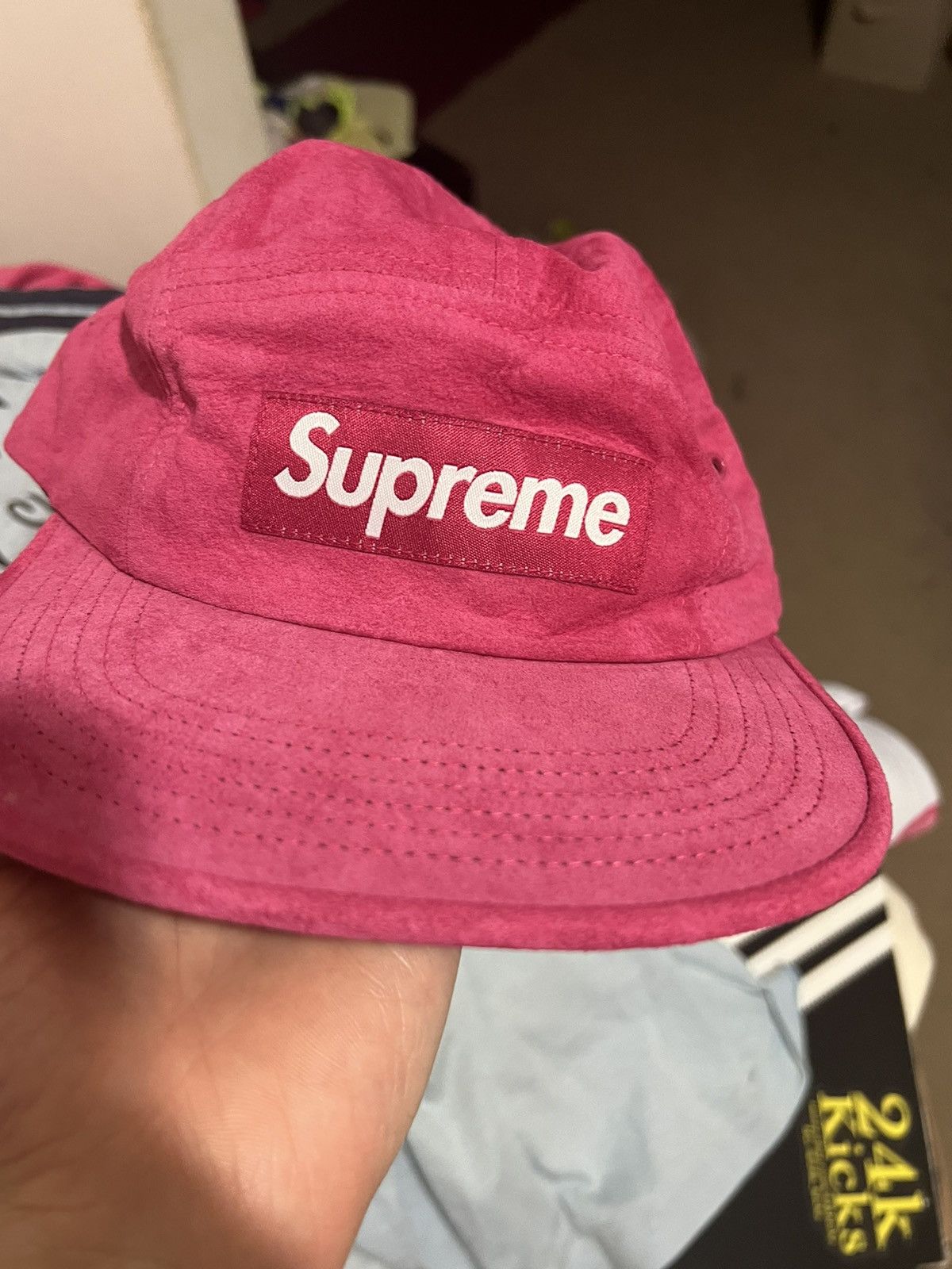 Supreme Supreme suede camp 5-panel hat magenta Size ONE SIZE - 1 Thumbnail