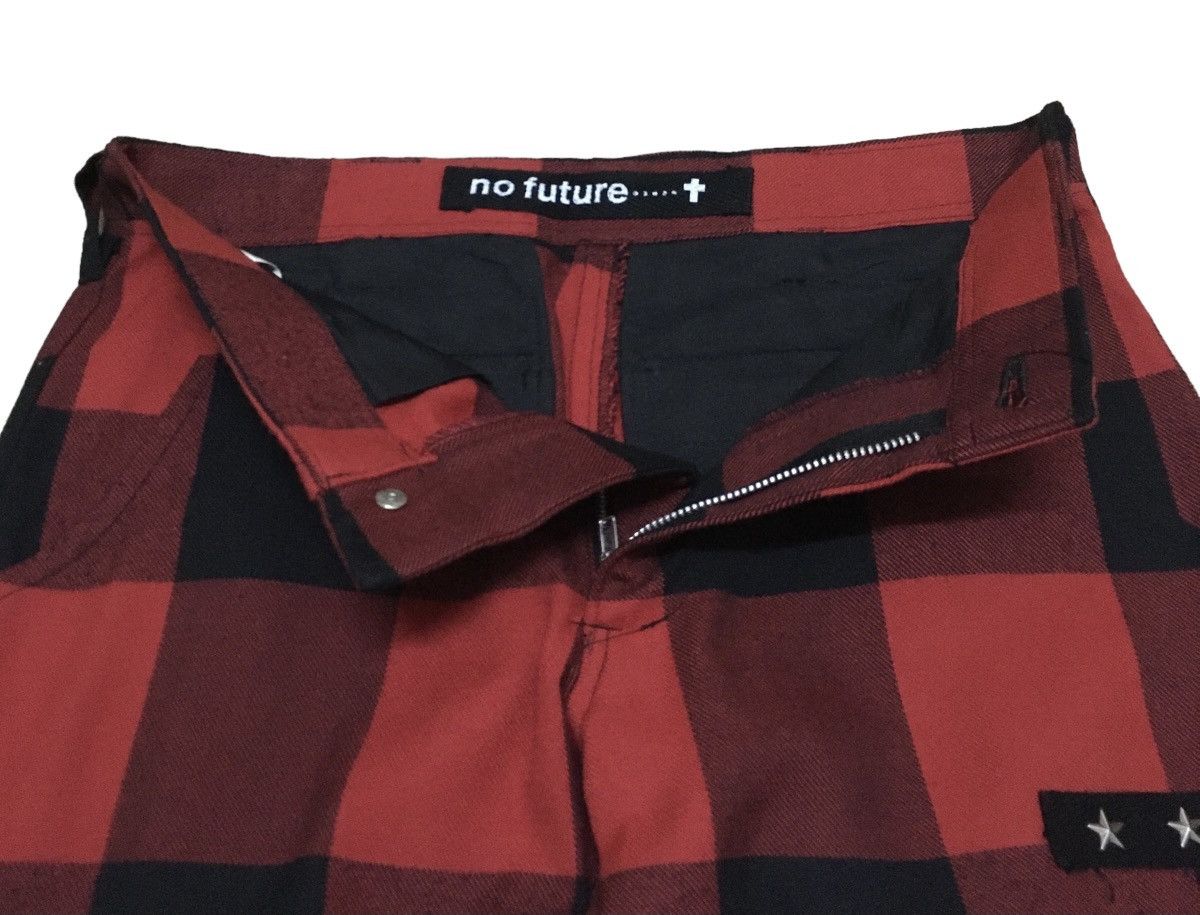 If Six Was Nine Rare Design Vintage No Future Checkered Bondage Pants 1990s Size US 27 - 6 Thumbnail