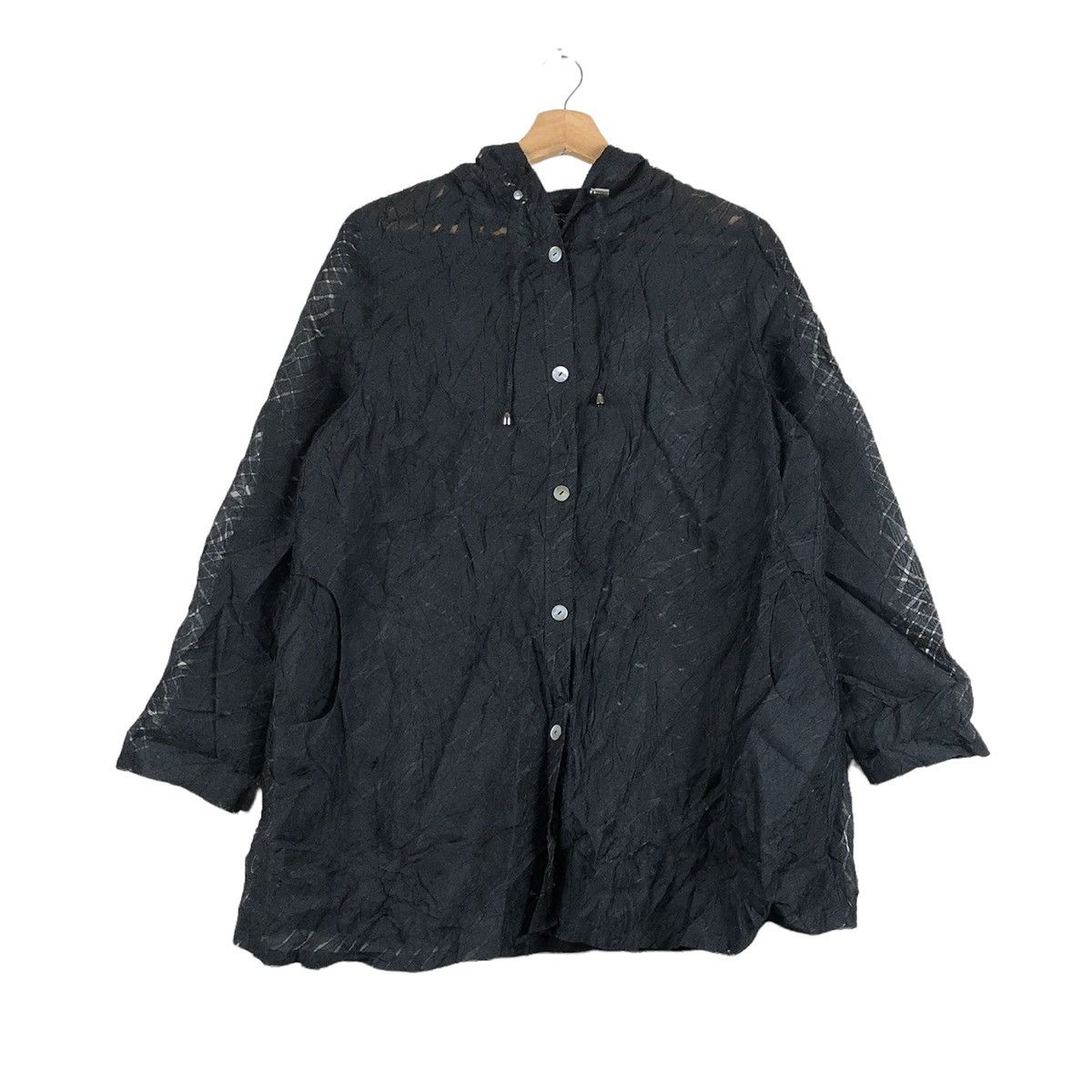 Japanese Brand Vintage Japanese Yoshiaki Yama Mesh Lace Style Hoodie Size L / US 10 / IT 46 - 1 Thumbnail