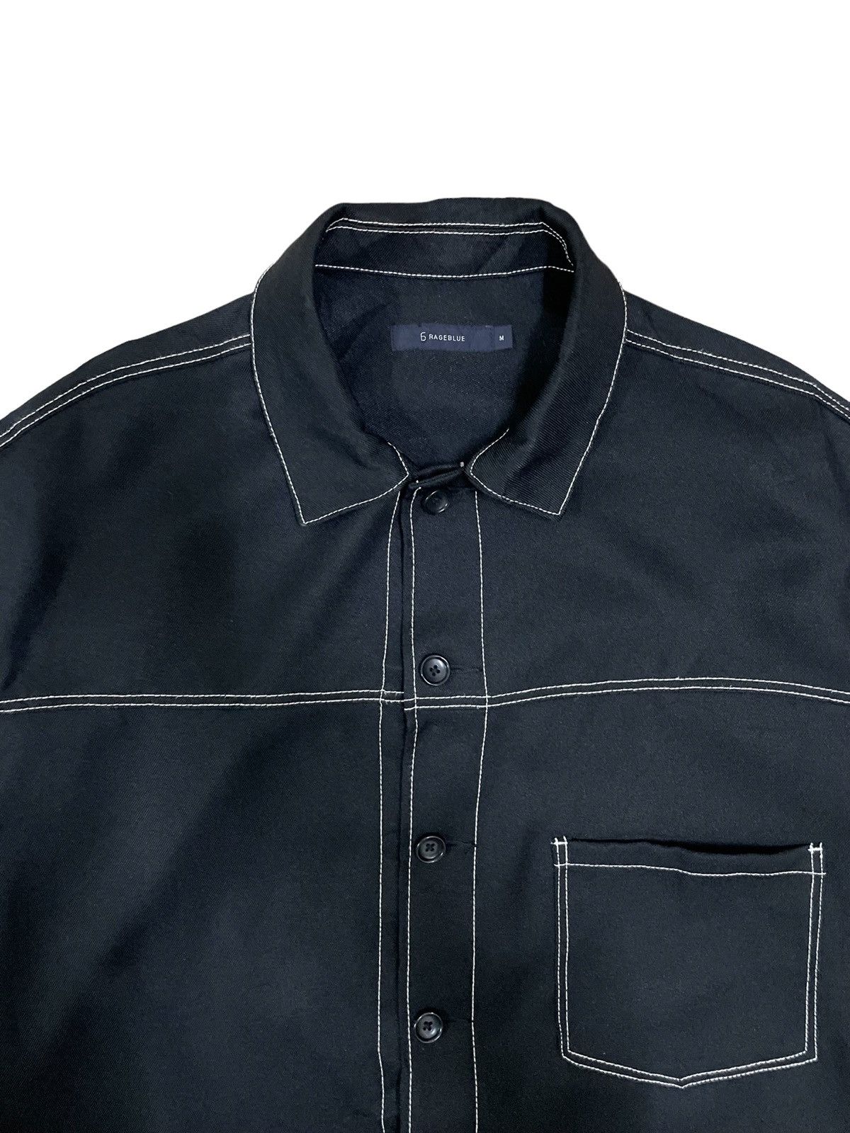 RAGEBLUE Japanese 6 Rageblue Contrast Stitch Pattern Baggy Shirt Size US M / EU 48-50 / 2 - 6 Thumbnail
