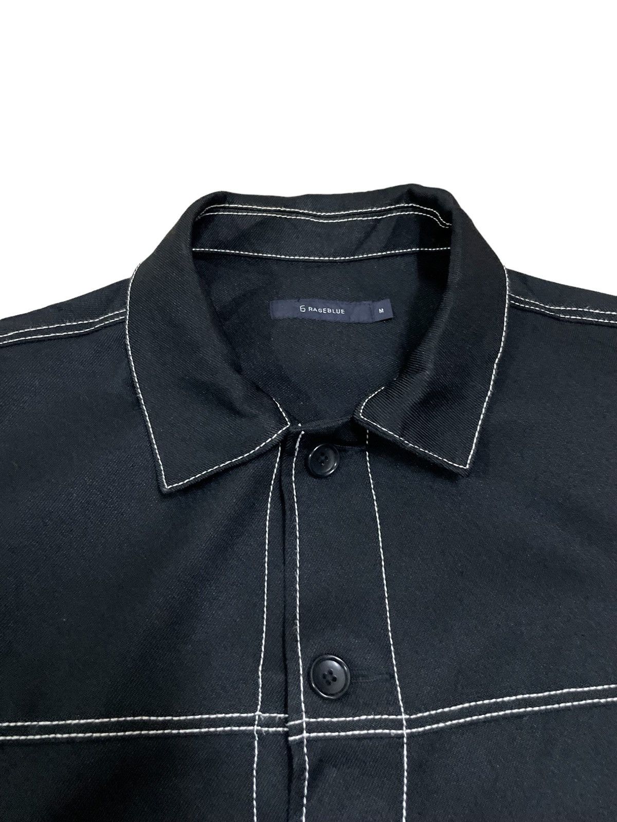 RAGEBLUE Japanese 6 Rageblue Contrast Stitch Pattern Baggy Shirt Size US M / EU 48-50 / 2 - 7 Thumbnail