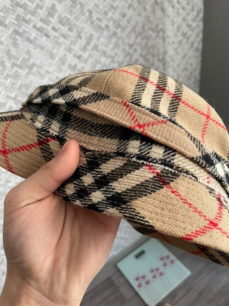 Burberry × Vintage VINTAGE BURBERRYS ENGLAND WOOL HAT NOVA CHECK MONOGRAM Sz S Size ONE SIZE - 3 Thumbnail