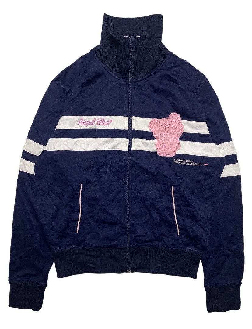image of 1990S Angel Blue - Angels Stripped Track Top Jacket, Men's (Size Large)