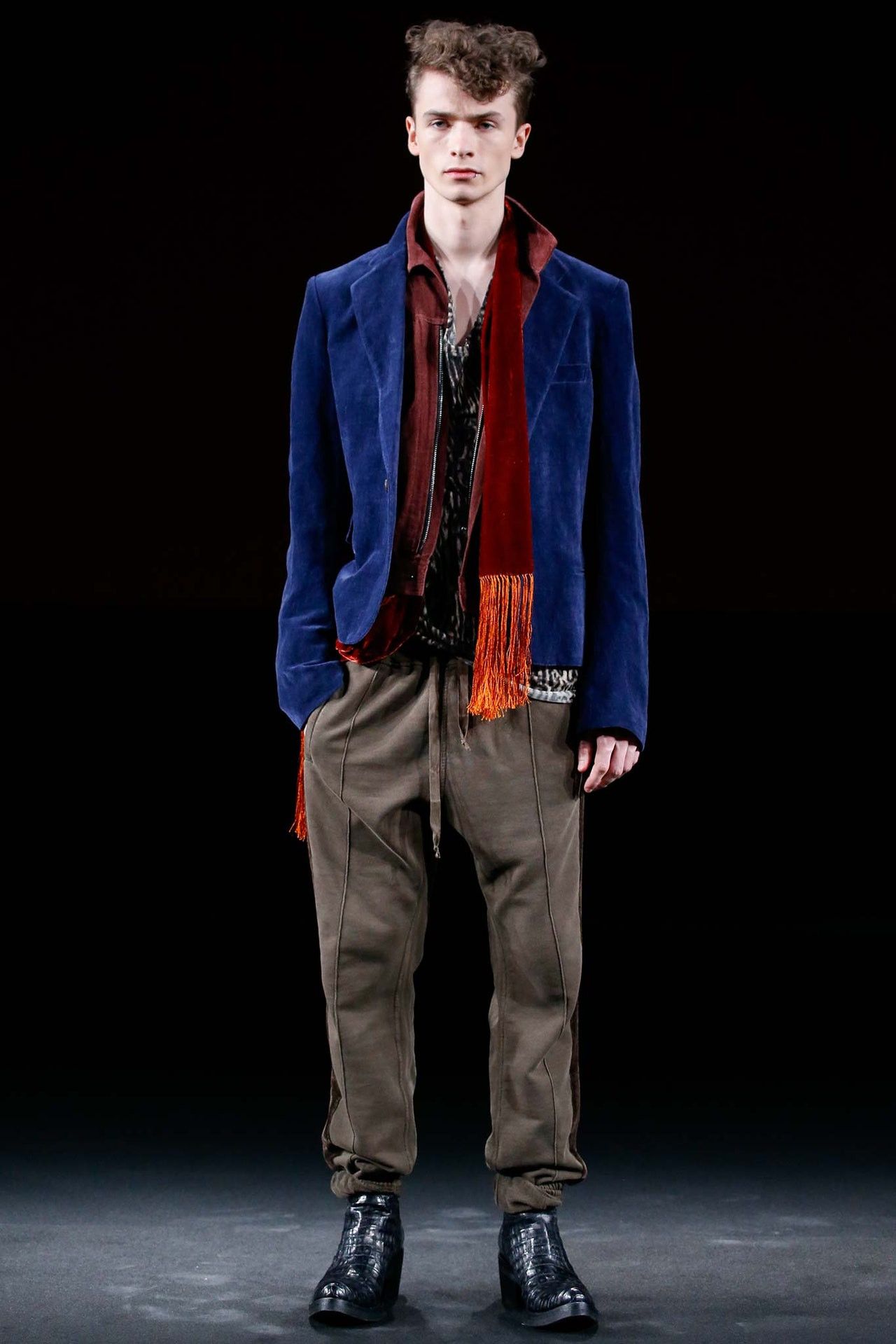 Haider Ackermann fw15 velvet / velour side stripe sweatpants