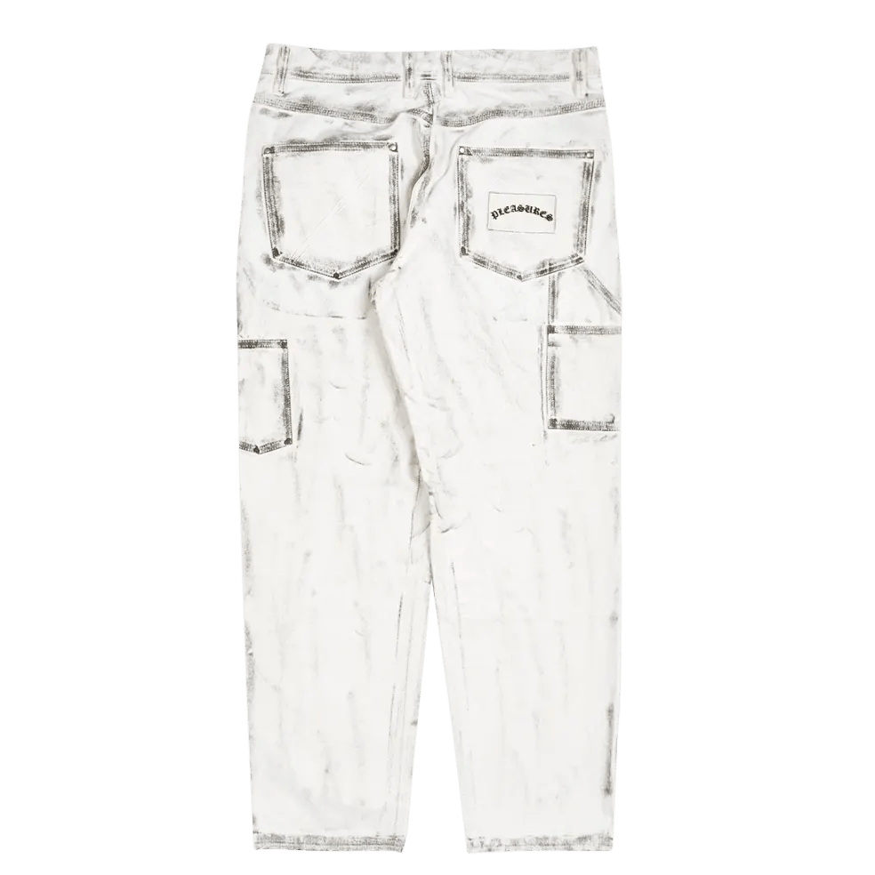 image of Pleasures Splice Work Pant - White, Men's (Size 30)