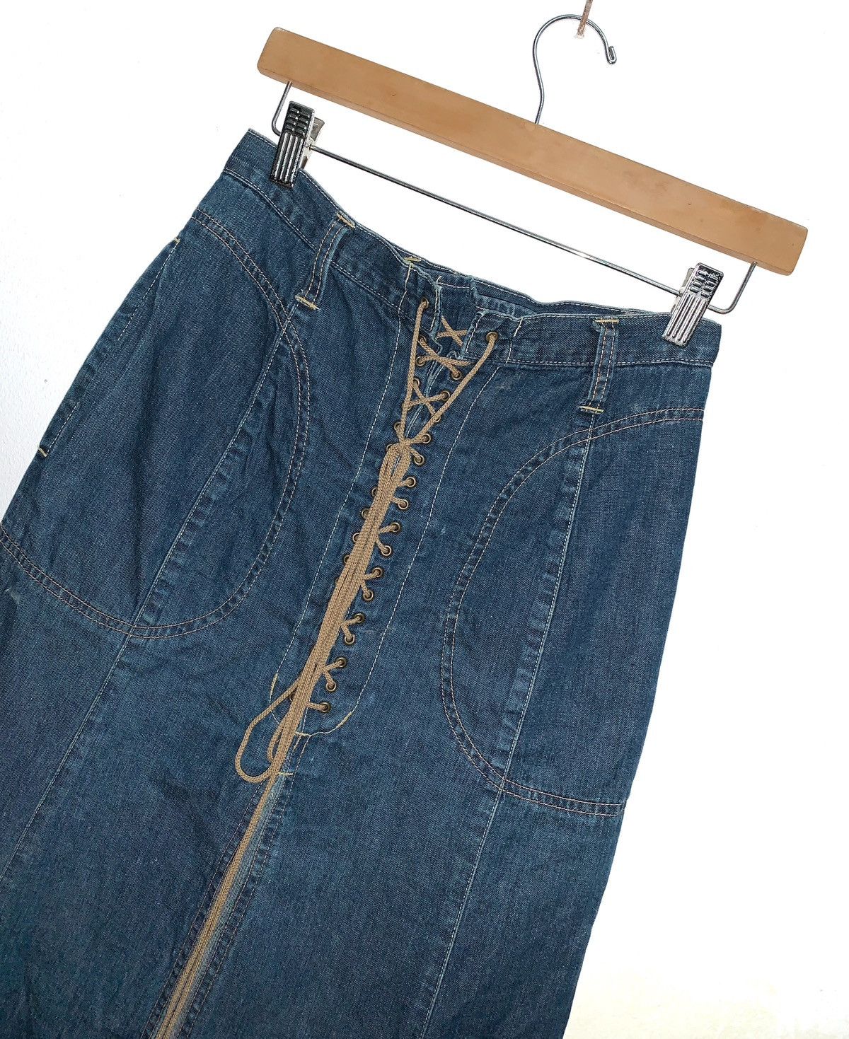 Fashion Victim Vintage Hysteric Glamour Denim Skirt with Draw string. Size 26" / US 2 / IT 38 - 3 Thumbnail