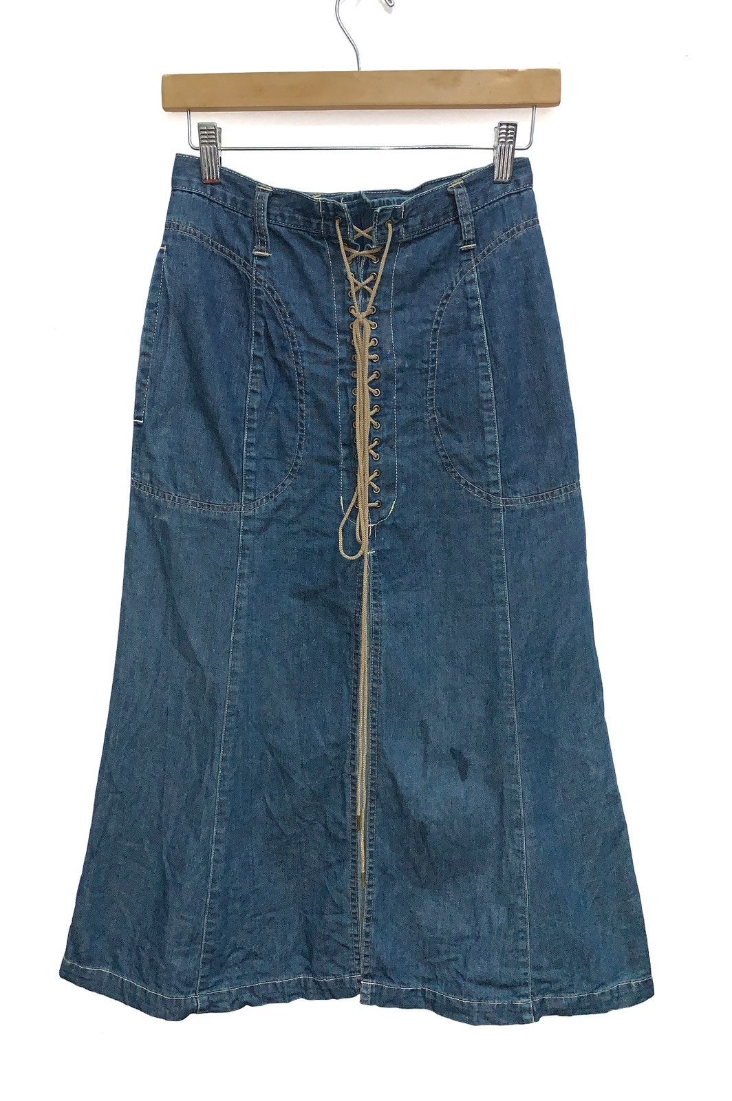 Fashion Victim Vintage Hysteric Glamour Denim Skirt with Draw string. Size 26" / US 2 / IT 38 - 2 Thumbnail