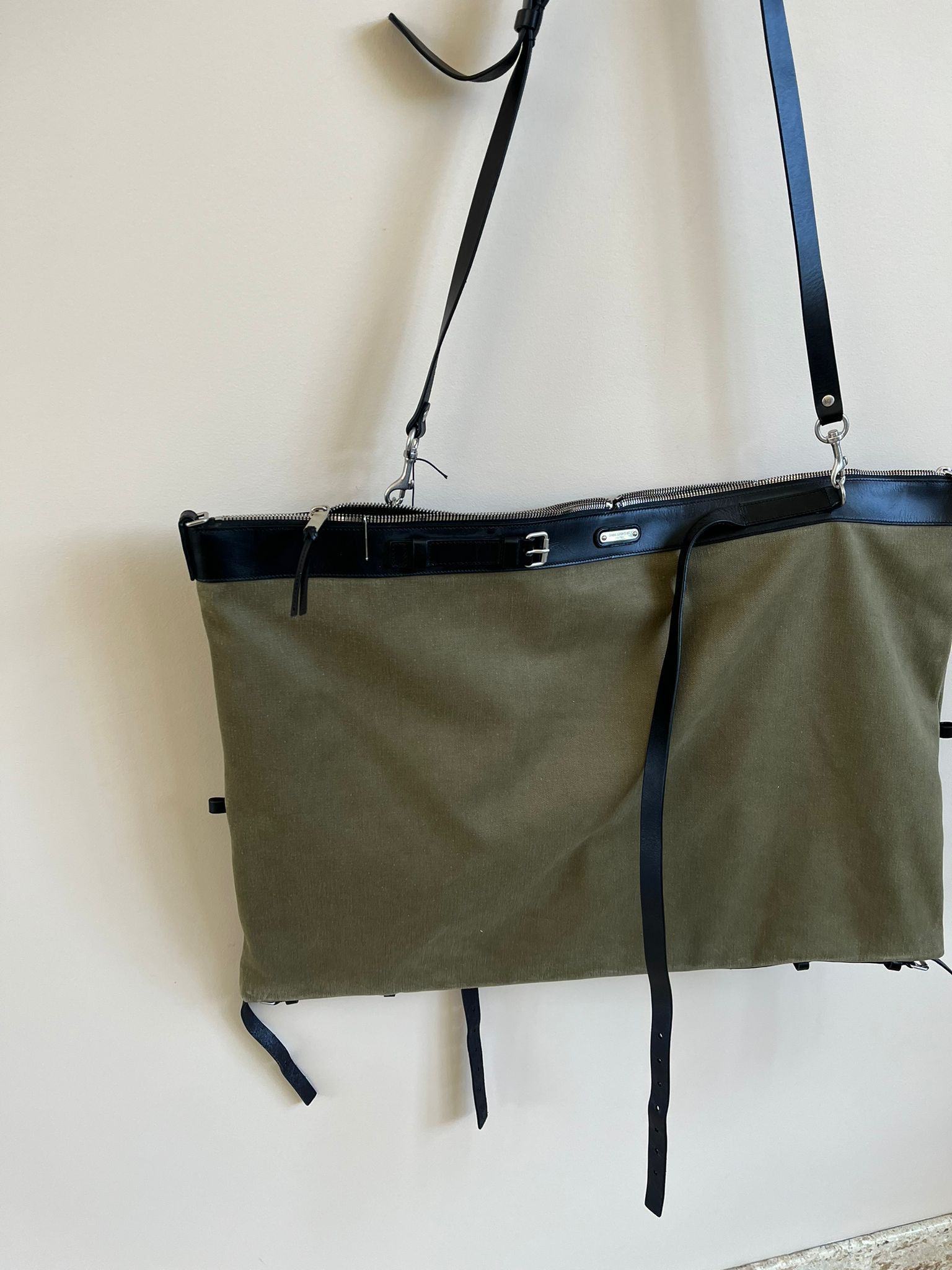 Saint Laurent Paris ID L Convert Gabardine Bag in Military Green Color Size ONE SIZE - 4 Thumbnail