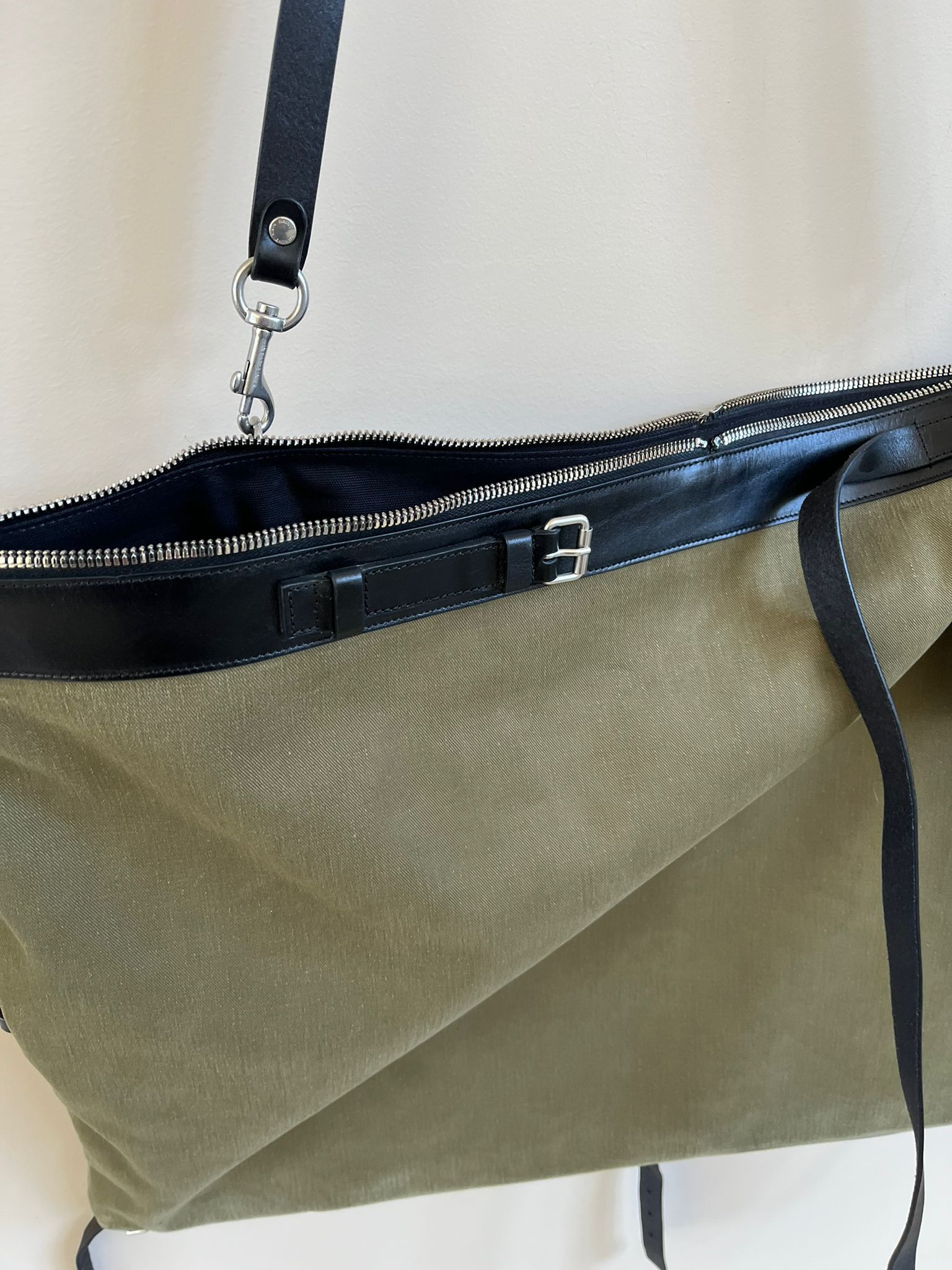 Saint Laurent Paris ID L Convert Gabardine Bag in Military Green Color Size ONE SIZE - 11 Thumbnail