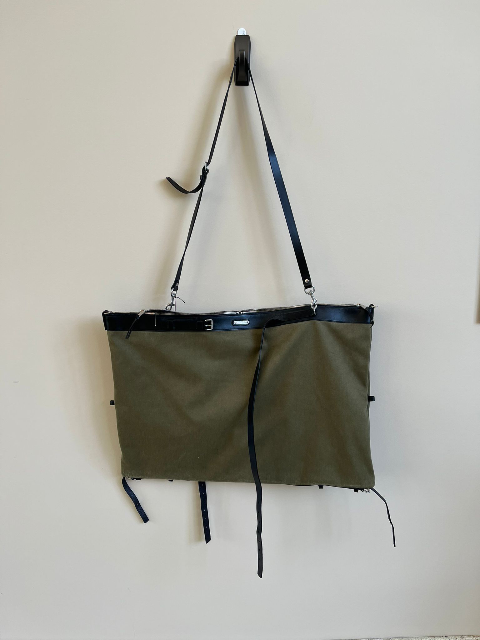 Saint Laurent Paris ID L Convert Gabardine Bag in Military Green Color Size ONE SIZE - 2 Thumbnail