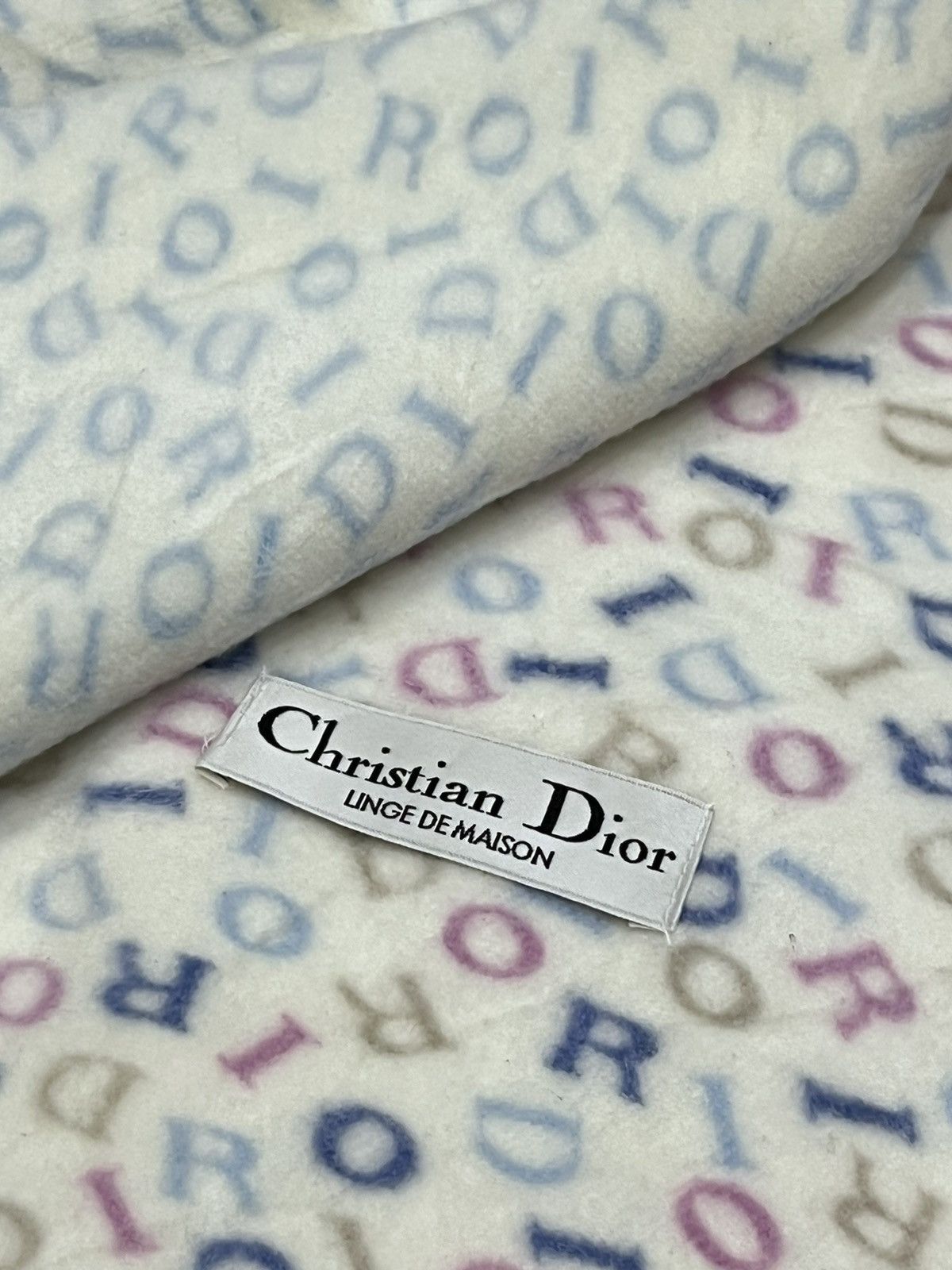 Vintage CHRISTIAN DIOR Monogram Acrylic Blanket