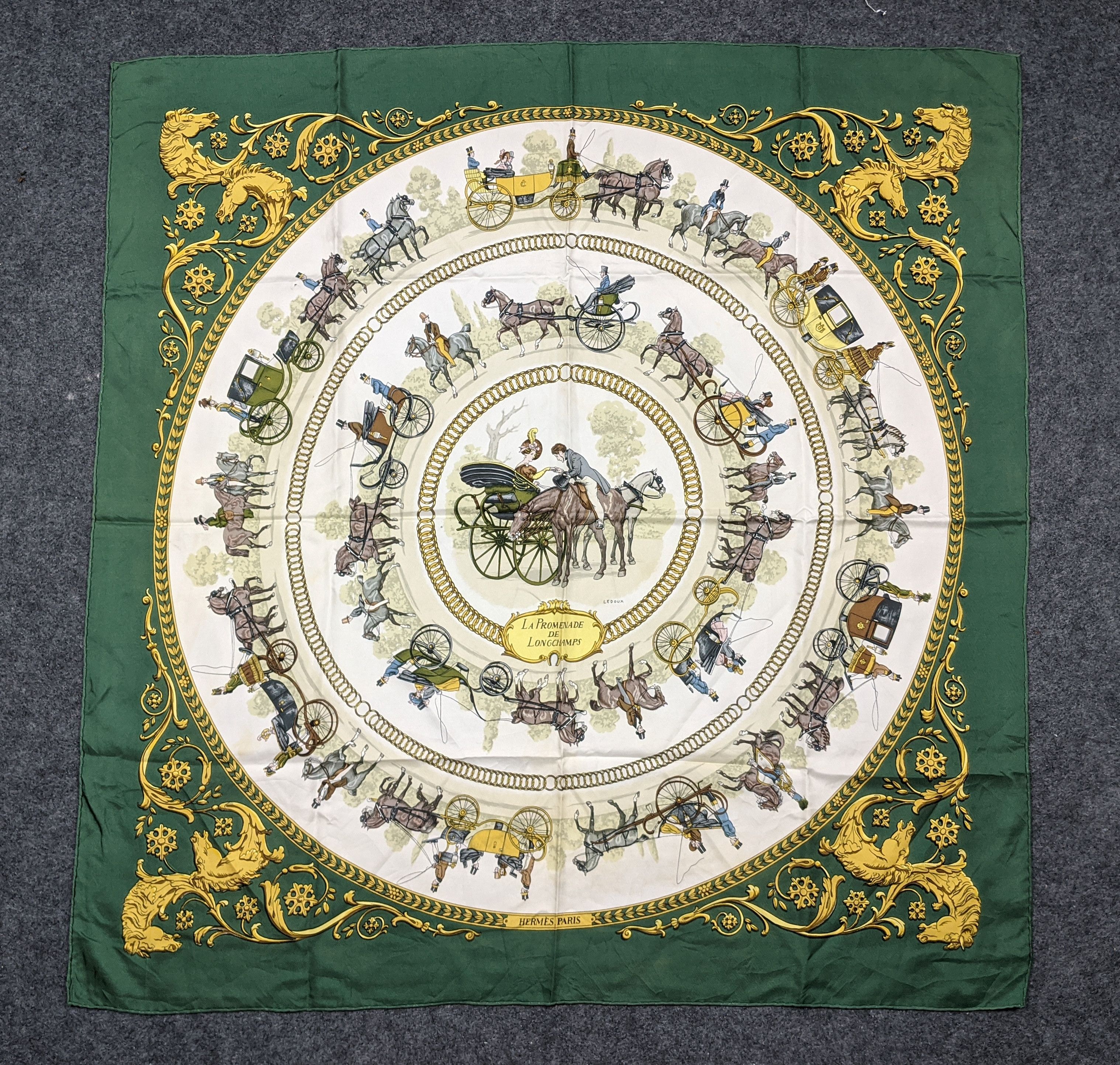 Hermes Hermes La Promenade de Longchamp Silk Scarf Size ONE SIZE - 1 Thumbnail