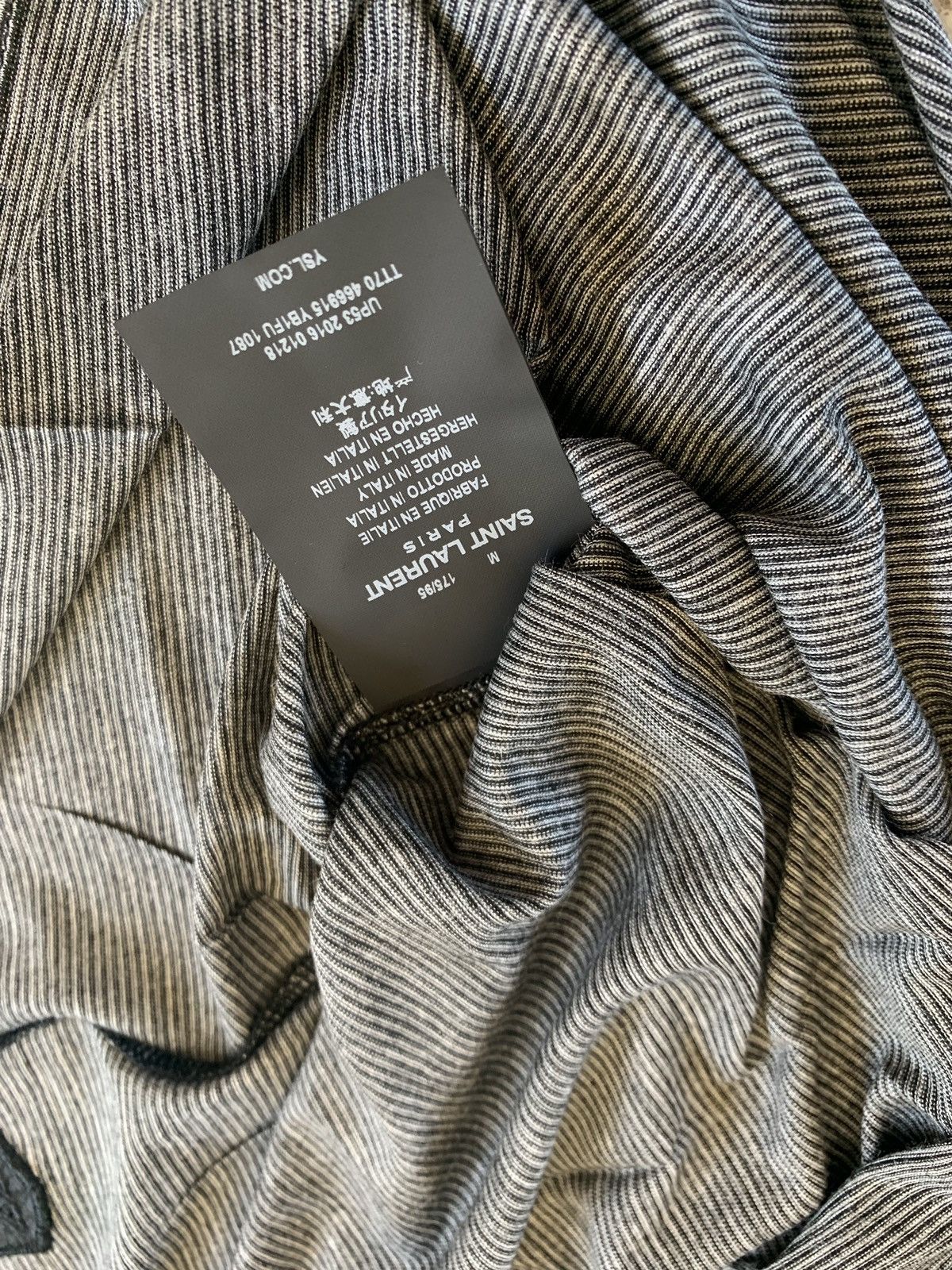 Saint Laurent Paris Thin Stripe University Patch Tee Size US M / EU 48-50 / 2 - 14 Thumbnail