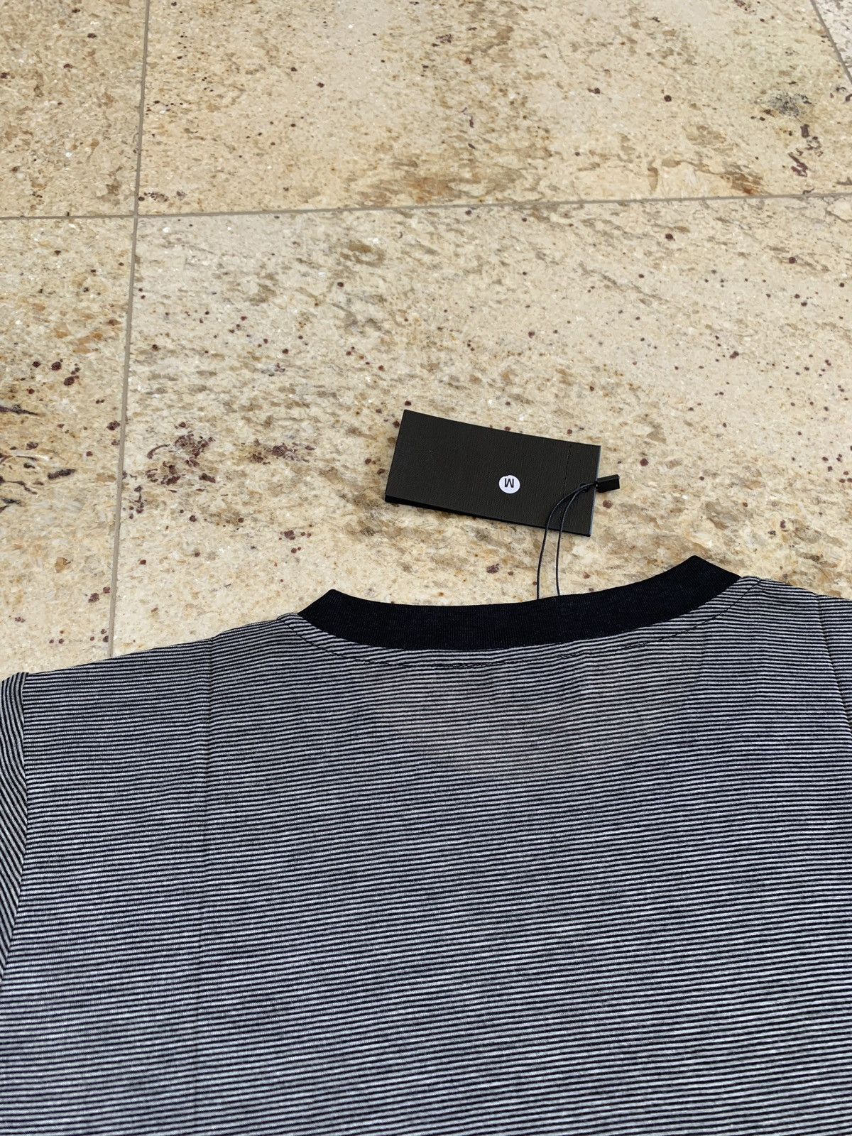 Saint Laurent Paris Thin Stripe University Patch Tee Size US M / EU 48-50 / 2 - 18 Thumbnail