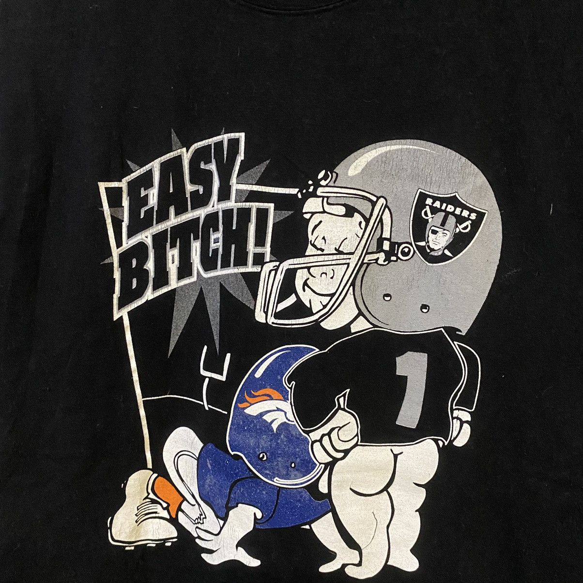 NFL × Vintage Broncos Suck Raiders “Easy Bitch” Tee Size US L / EU 52-54 / 3 - 3 Thumbnail