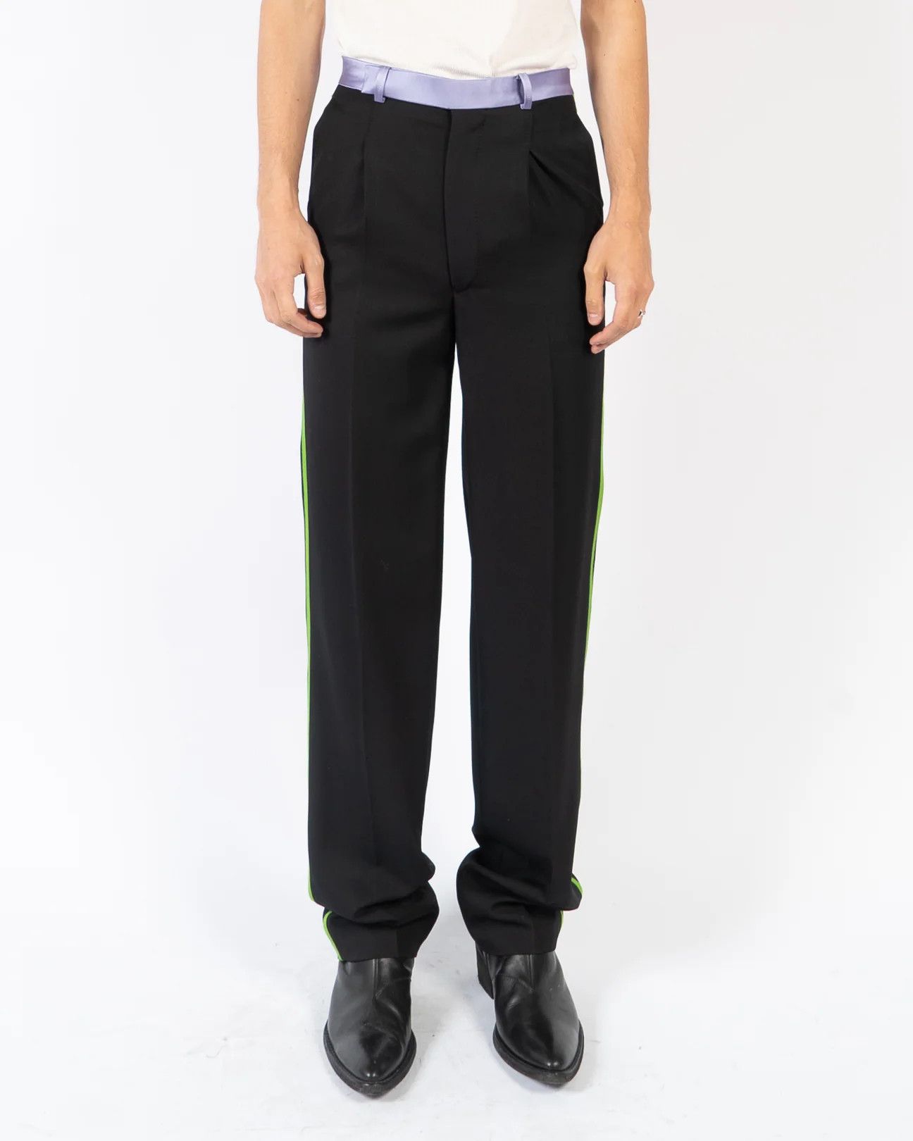 image of Haider Ackermann Ss20 Black Oversized Taroni Waist Trousers Sample, Men's (Size 30)