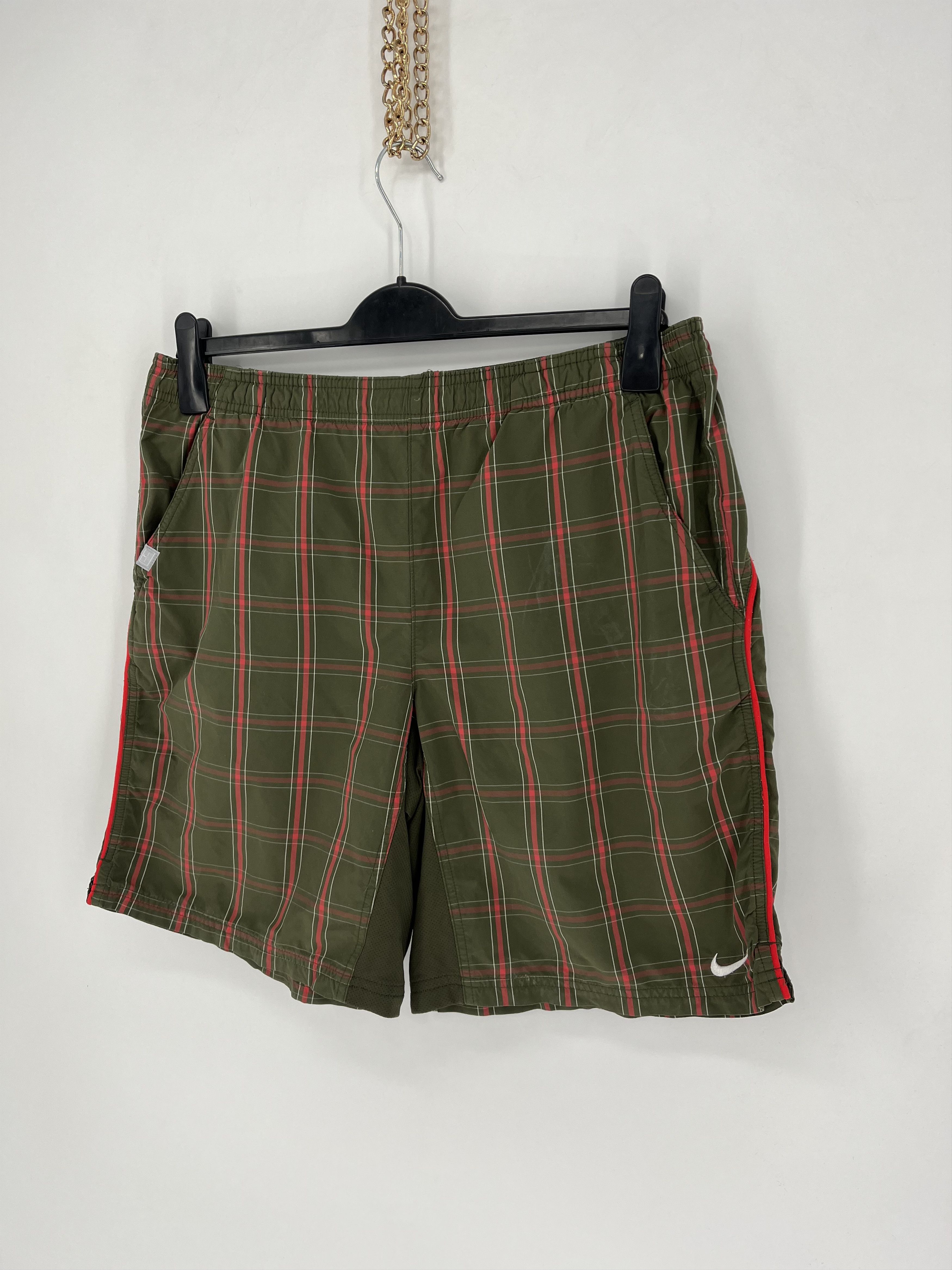 Nike × Vintage 90s Vintage Nike Black Nylon Mini Swoosh Shorts Travis Style Size US 34 / EU 50 - 3 Thumbnail