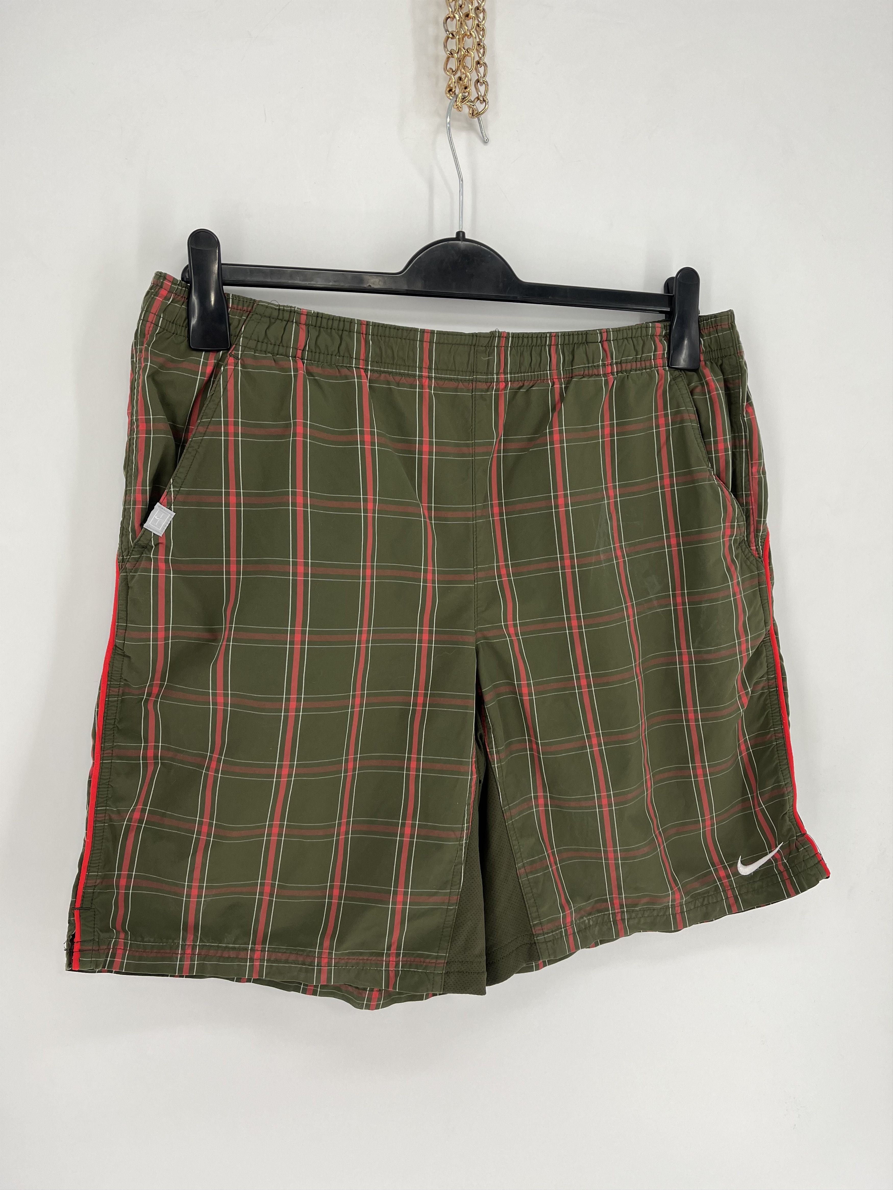 Nike × Vintage 90s Vintage Nike Black Nylon Mini Swoosh Shorts Travis Style Size US 34 / EU 50 - 2 Thumbnail